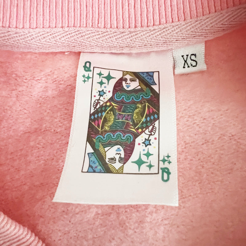 Queen Of Sparkles Crystal Jewel Rhinestone Fringe Heart Embellished Sweatshirt