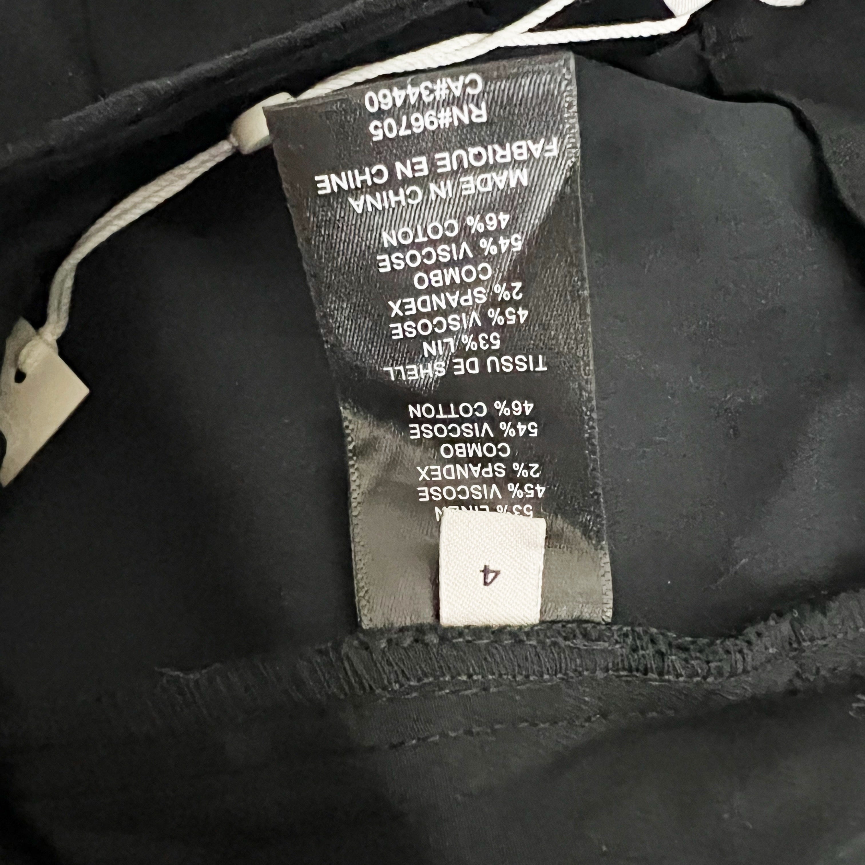 NEW Rebecca Taylor Stretch Linen Skirted Mini Romper Dress Black 4