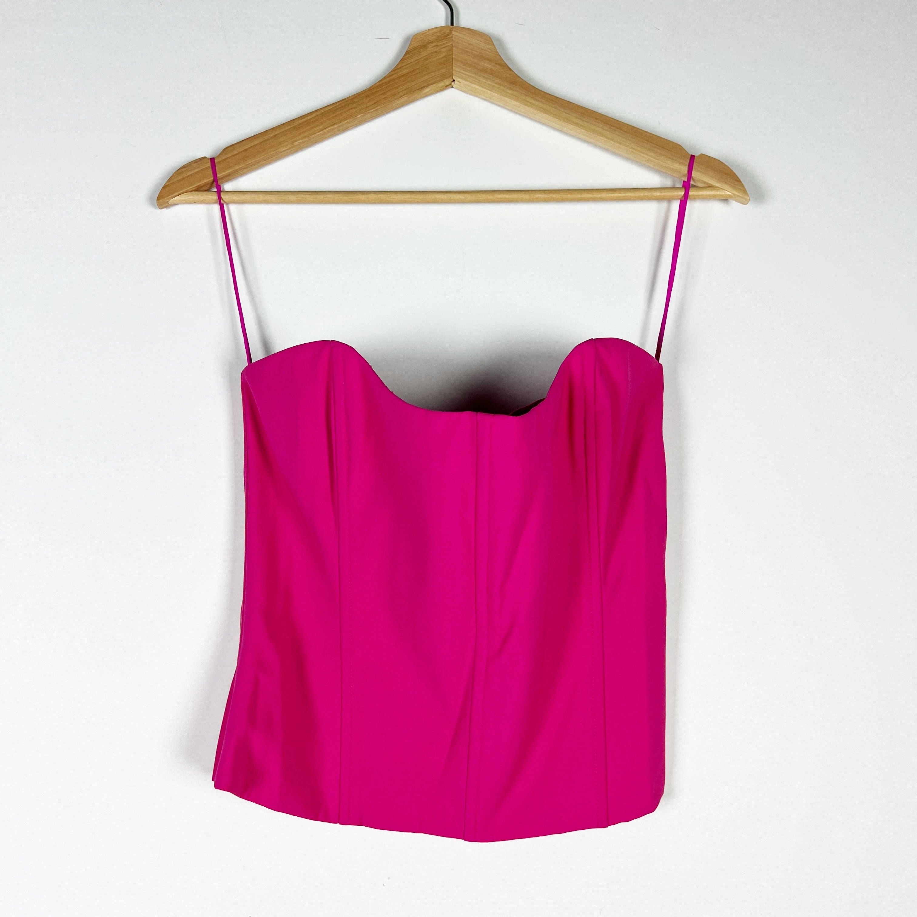 The SEI Hot Pink Boning Structured Strapless Corset Tank Top Blouse 2