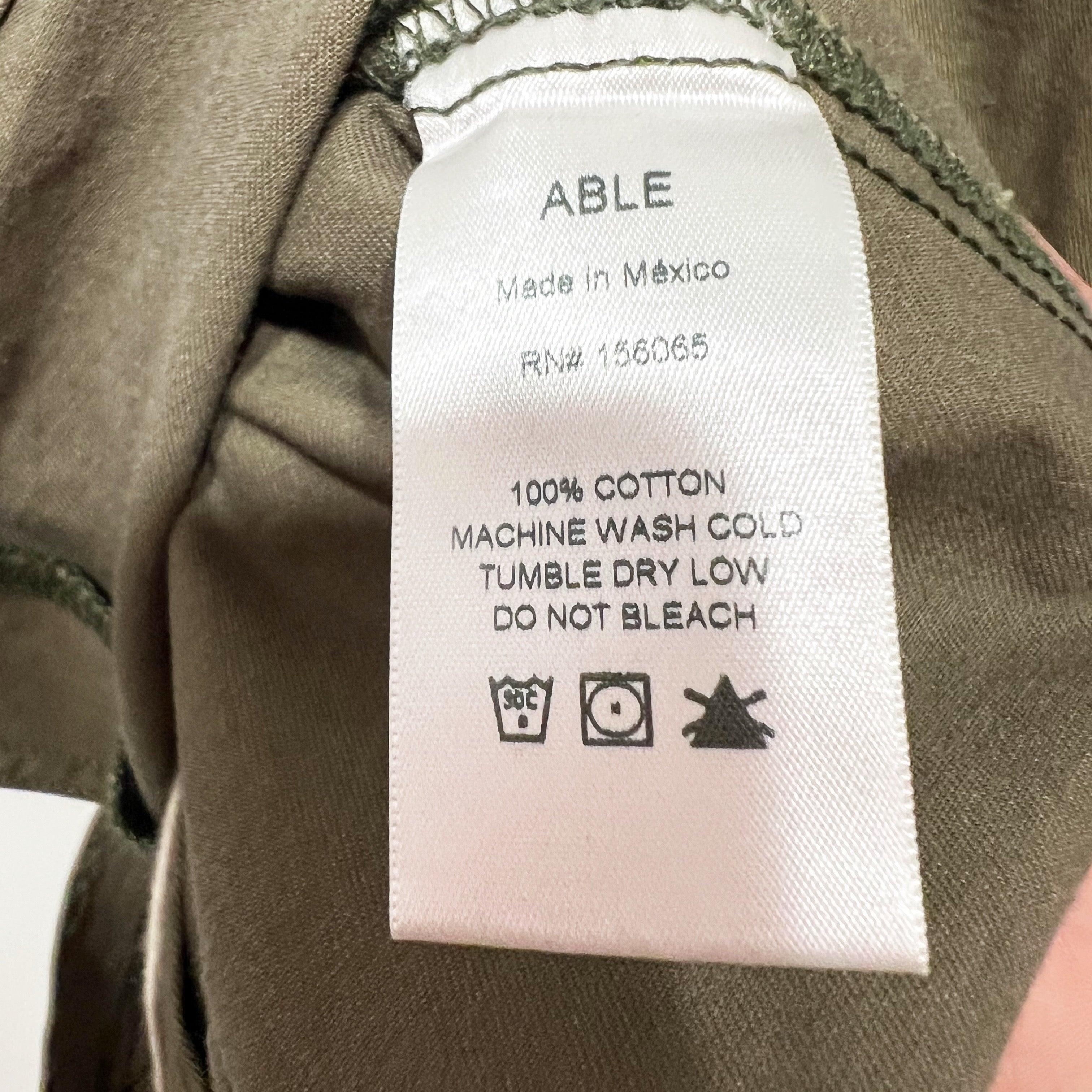 Able Women's Franklin Cotton Multi Cargo Pocket Utility Army Green Jacket Large