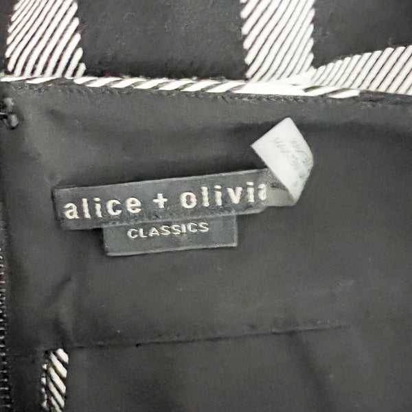 Alice And Olivia Black White Gingham Check Print High Waisted Mini Shorts 4