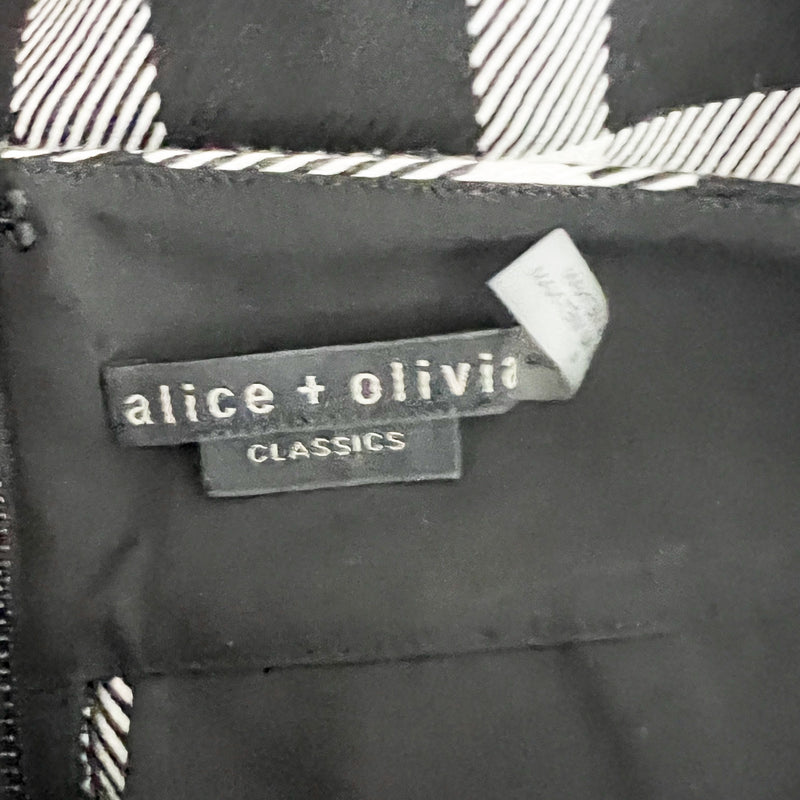 Alice And Olivia Black White Gingham Check Print High Waisted Mini Shorts 4