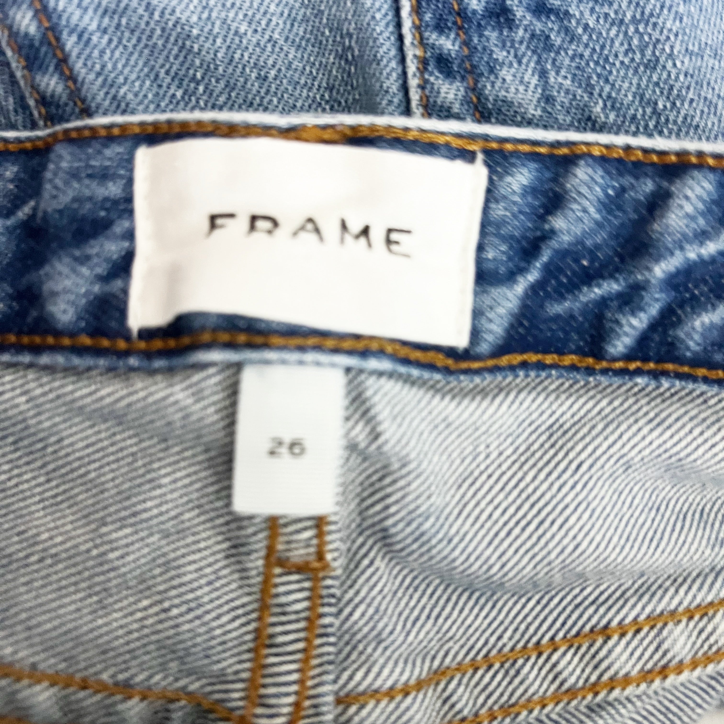 Frame Women's Le Grand Garcon Cotton Denim Patina Rips Jean Shorts 26