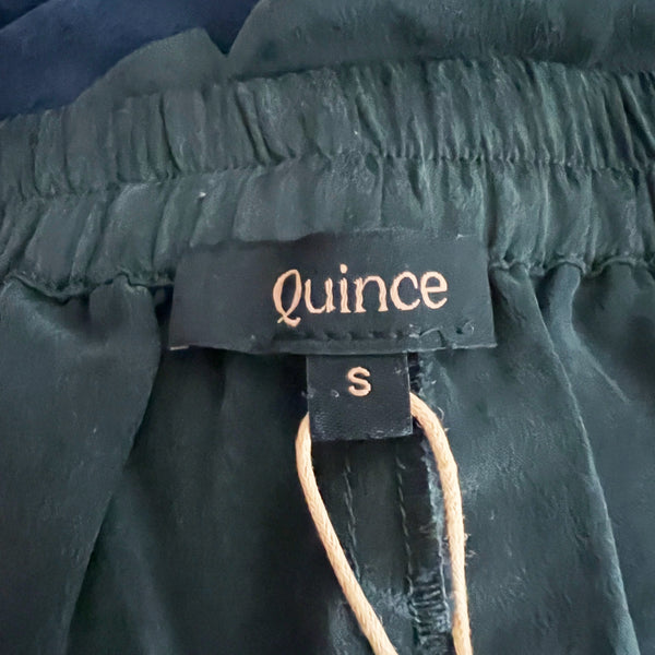 NEW Quince Washable Silk High Waisted Pull On Mini Lounge Pajama Shorts Black S