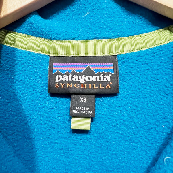 Patagonia Women's Synchilla Snap-T Fleece V Neck Pullover Sweater Blue Purple XS