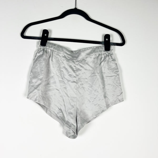 Quince Washable Silk High Waisted Pull On Mini Lounge Pajama Shorts Gray XS