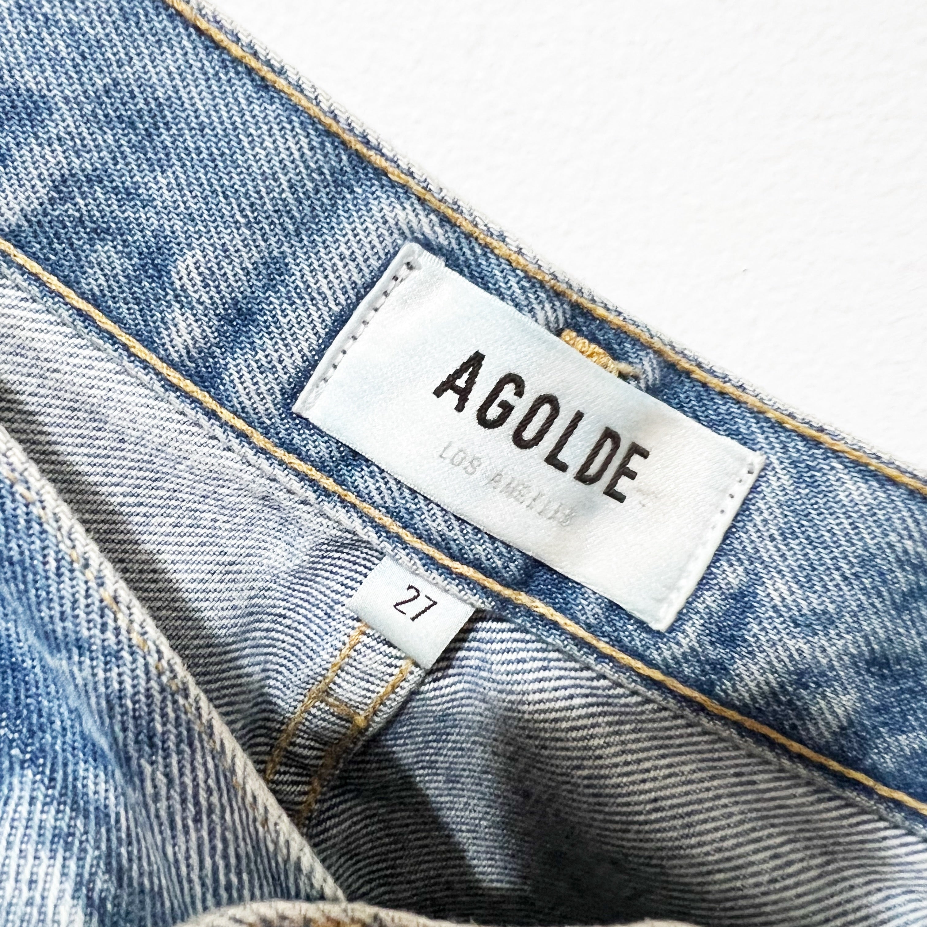 Agolde Women's 90s Mid Rise Loose Fit Distressed Cotton Denim Jeans 27