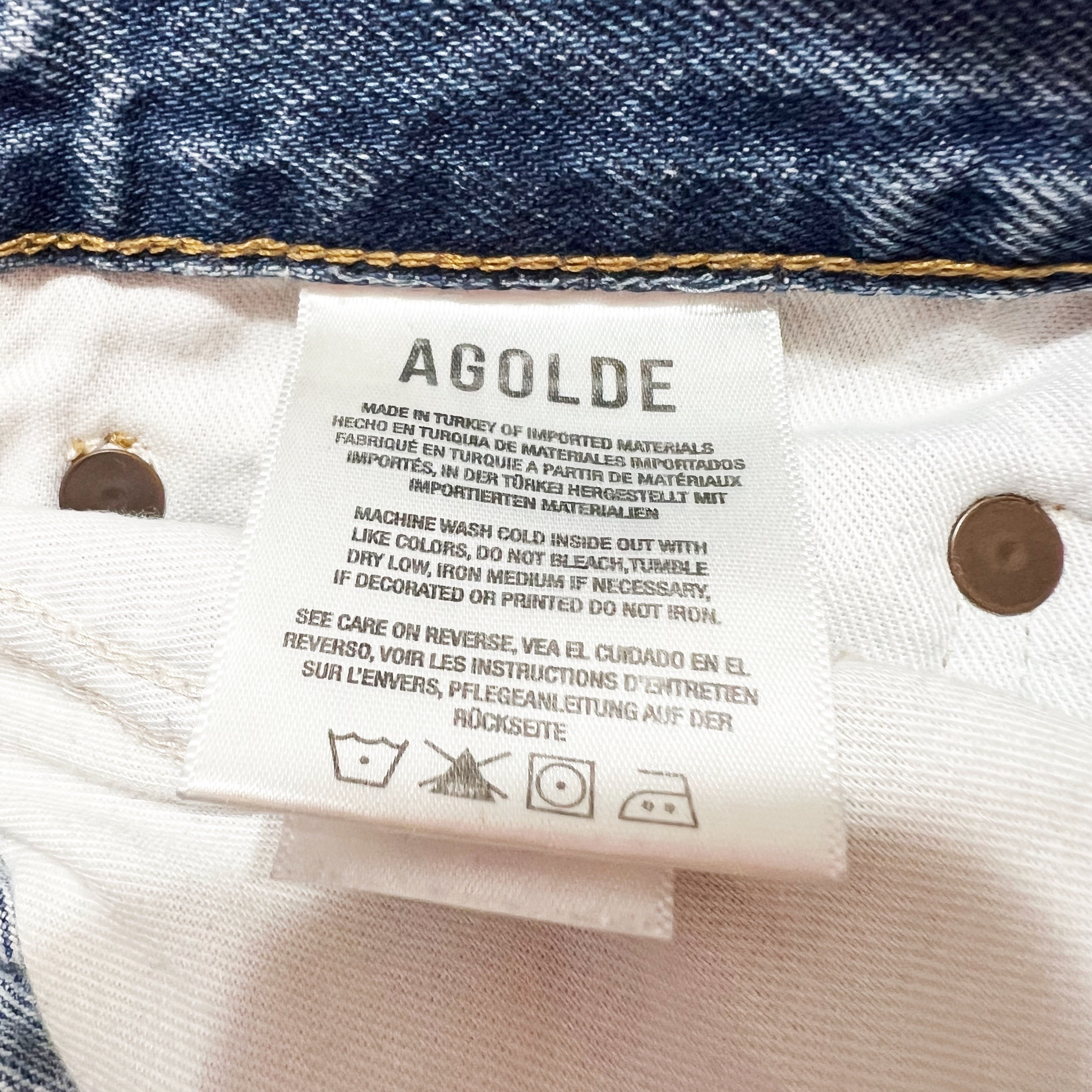 Agolde Women's 90s Pinch Waist Cotton Straight Leg Distressed Denim Jeans Blue