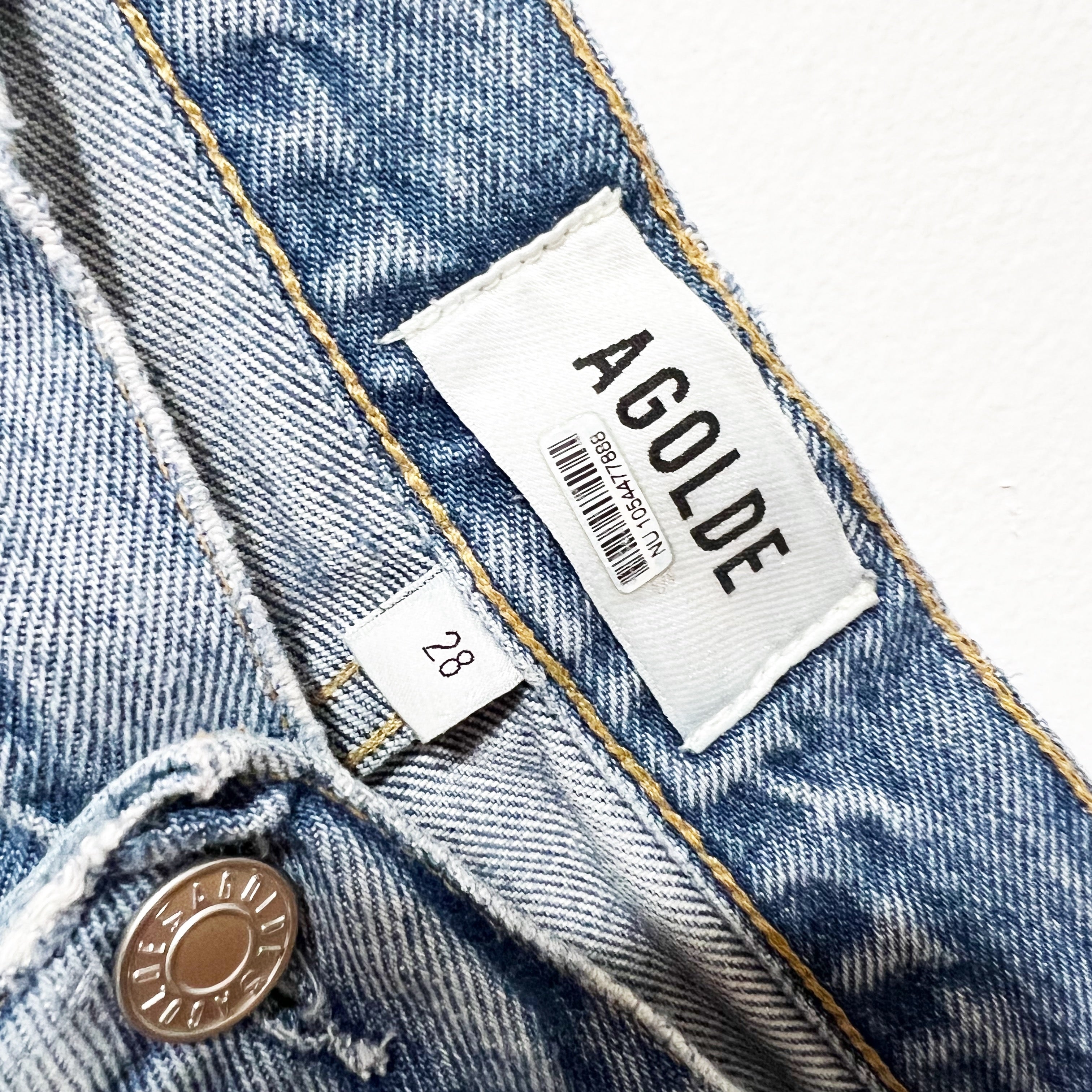 Agolde Women's 90's Regenerative Cotton Denim Distressed Straight Leg Jeans 28