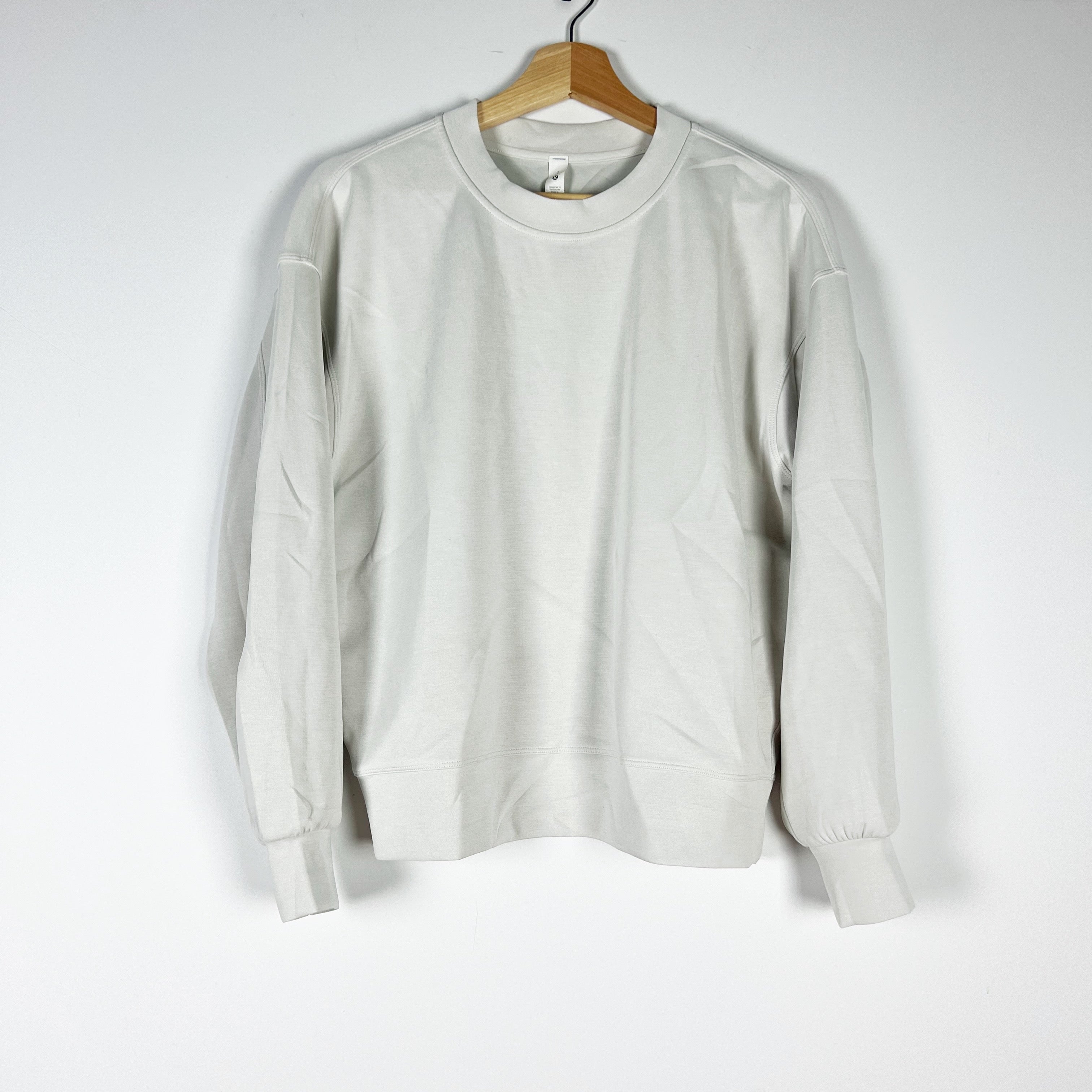 Lululemon Women's Perfectly Oversized Cropped Crew Softstreme White Opal Sweater