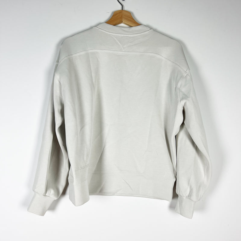 Lululemon Women's Perfectly Oversized Cropped Crew Softstreme White Opal Sweater