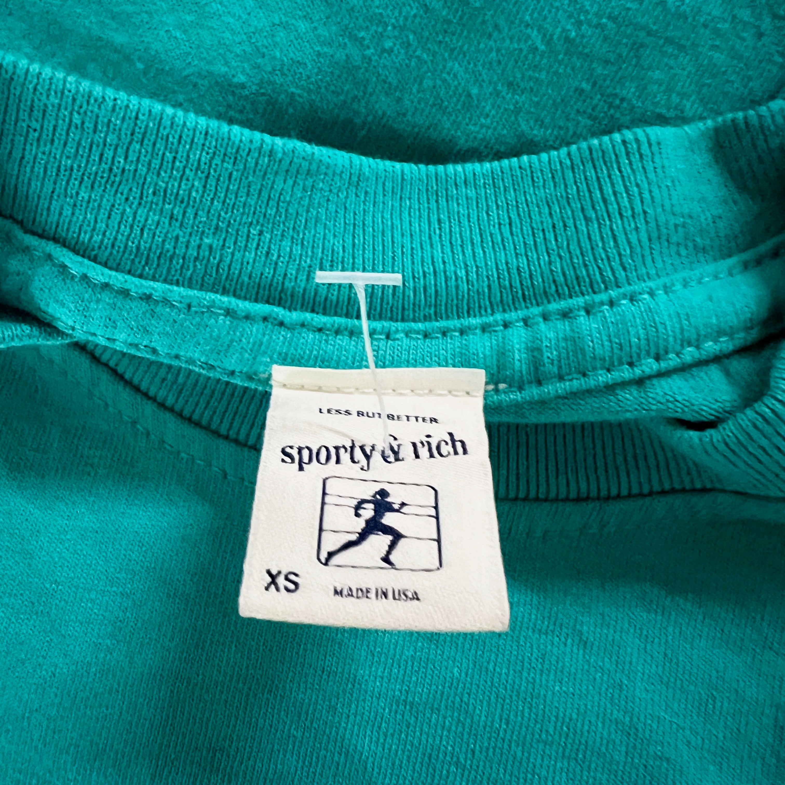 Sporty & Rich Health & Wellness Graphic Logo Print Cotton Crew Neck Tee Shirt XS