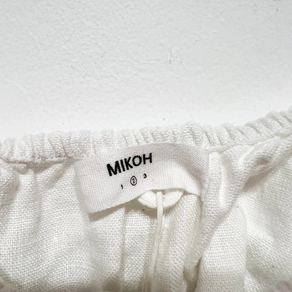 Mikoh Matuku Lightweight Linen Square Neck Crop Tank Top Solid White Medium