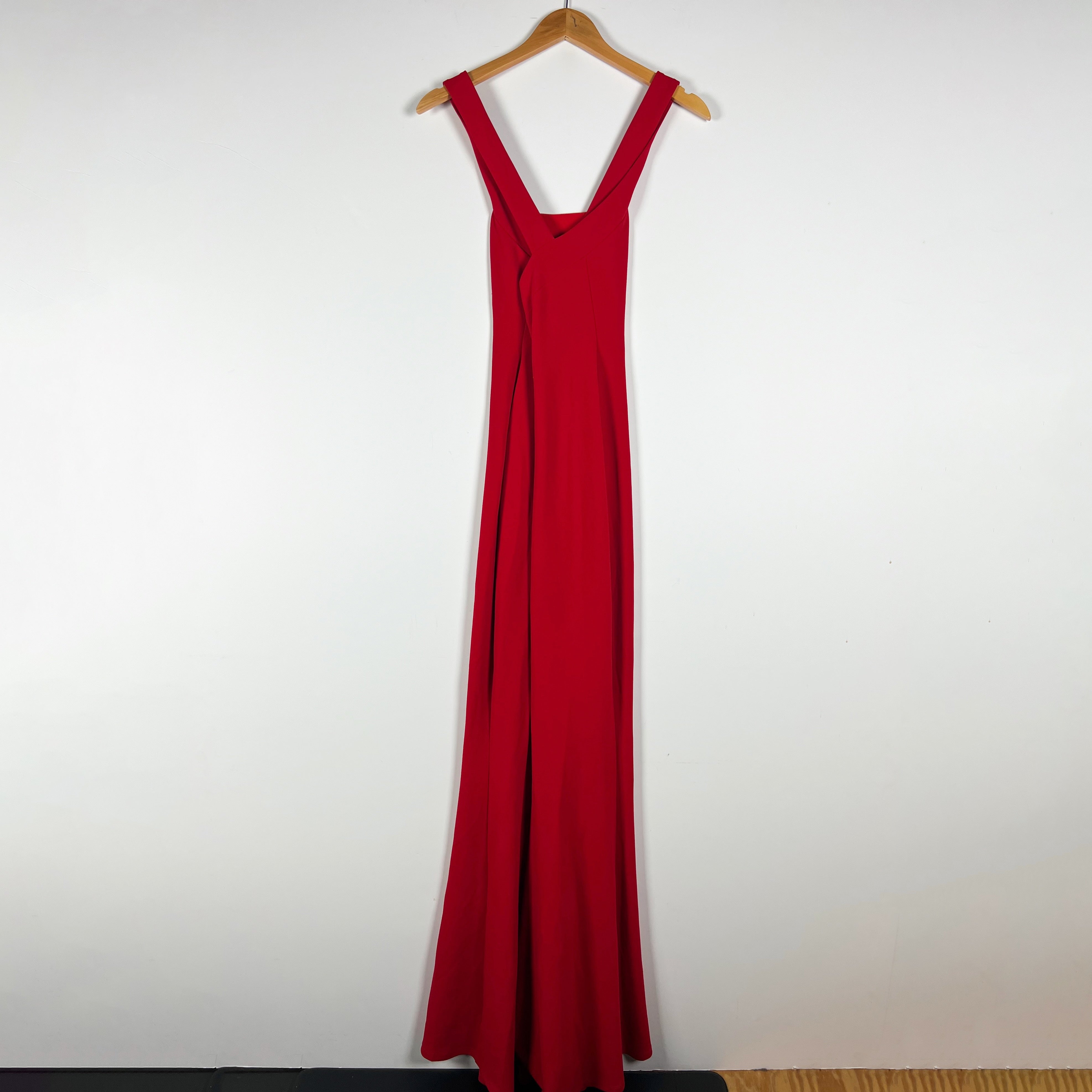 NEW Nookie Viva 2Way Adjustable Strap Ponte Stretch Maxi Dress Gown Solid Red S