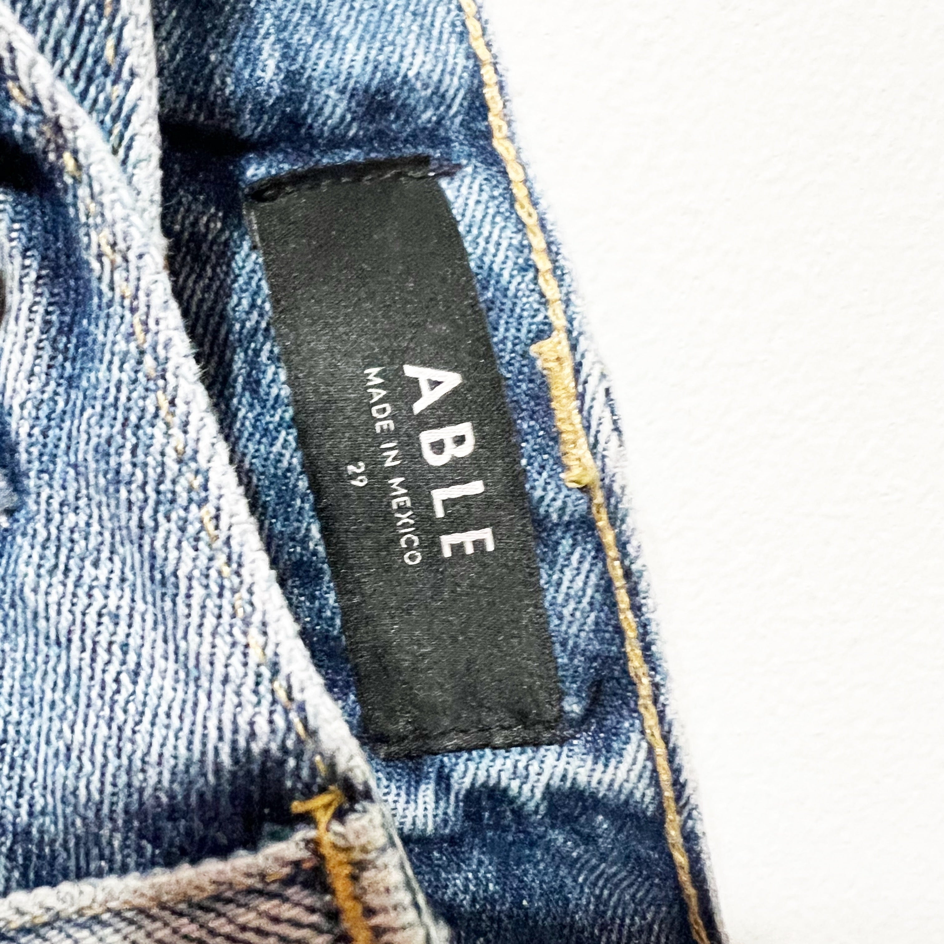 NEW Able Bridget Vintage High Rise Distressed CutOff Cotton Denim Jean Shorts 29