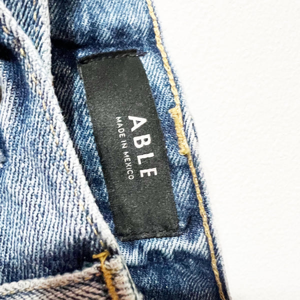 NEW Able Bridget Vintage High Rise Distressed CutOff Cotton Denim Jean Shorts 31