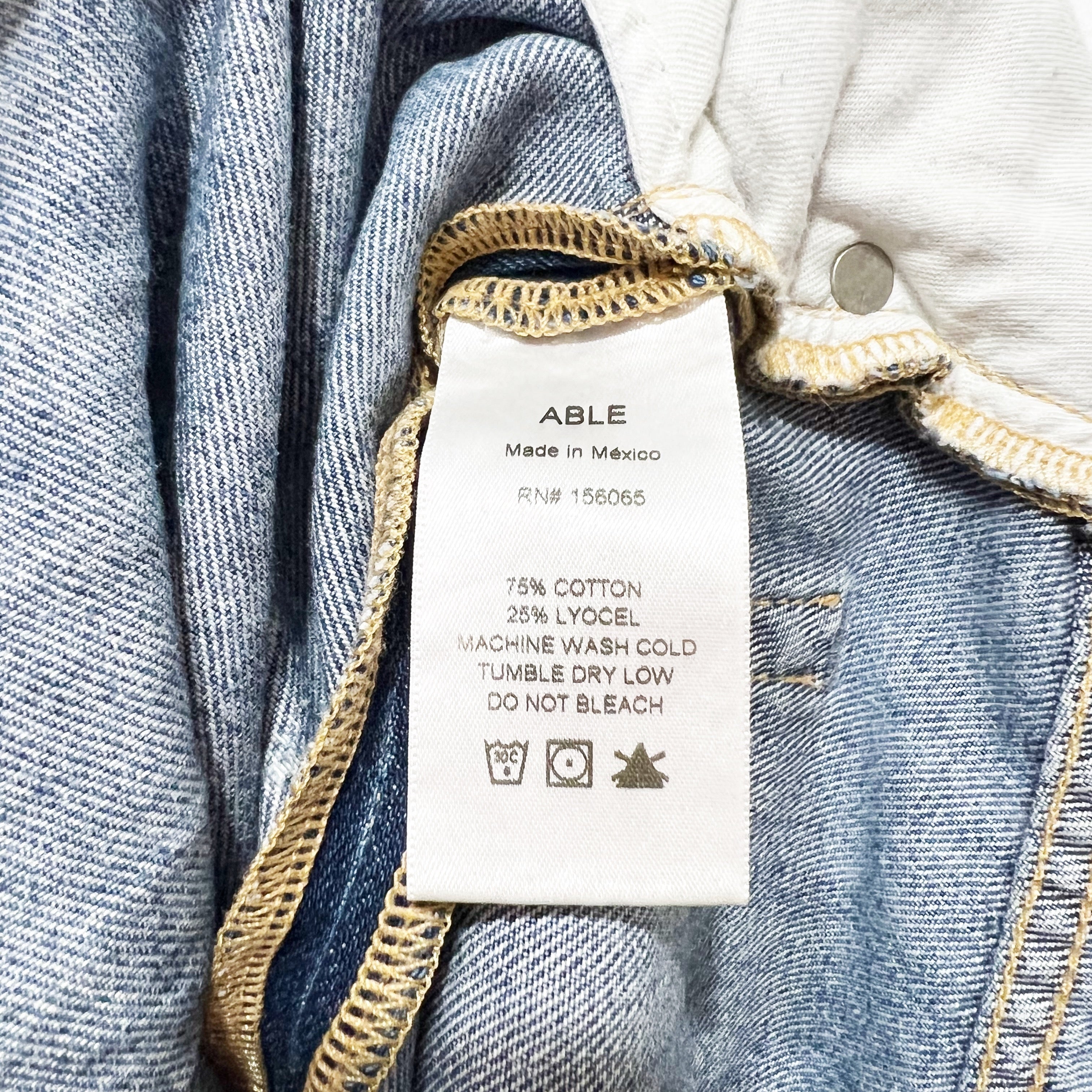 NEW Able Bridget Vintage High Rise Distressed CutOff Cotton Denim Jean Shorts 29