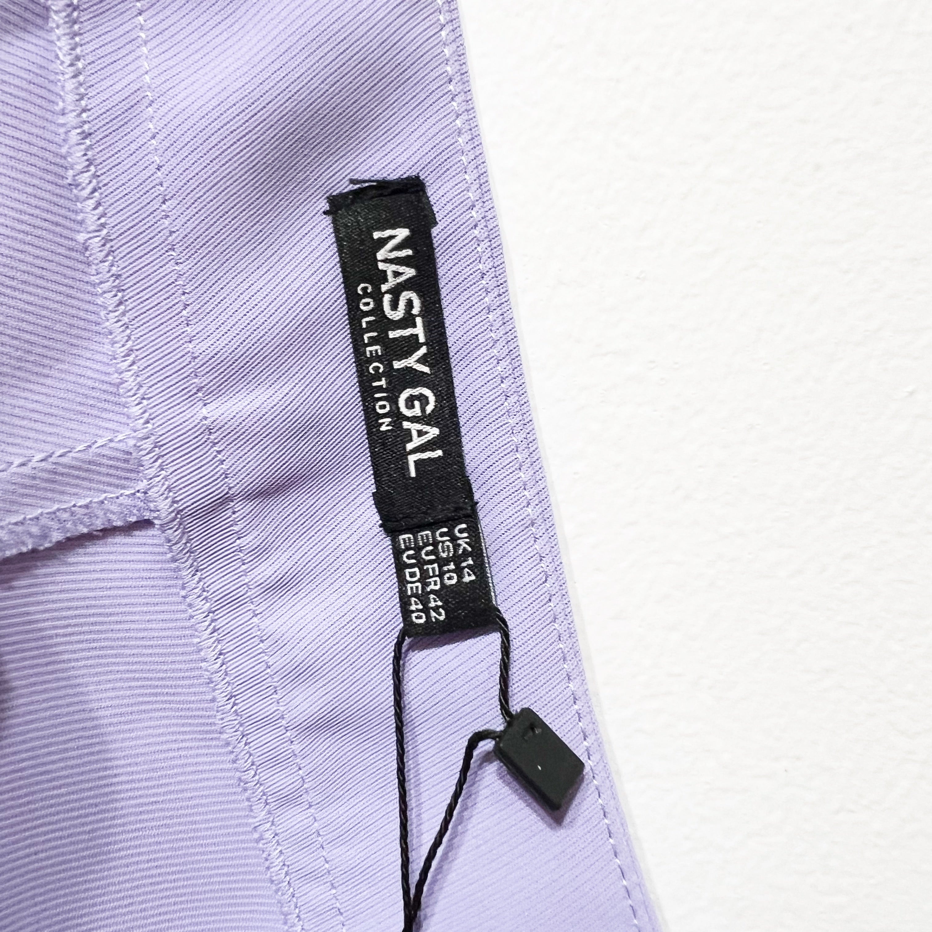 NEW Nasty Gal Feather Hem Flared Kick Party Trouser Pants Purple Lilac 10