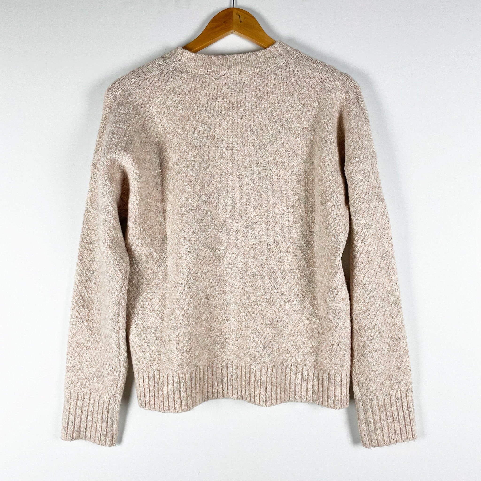 Michael Stars Women's Cotton Blend Stretch Knit Crew Neck Sparkle Sweater XS