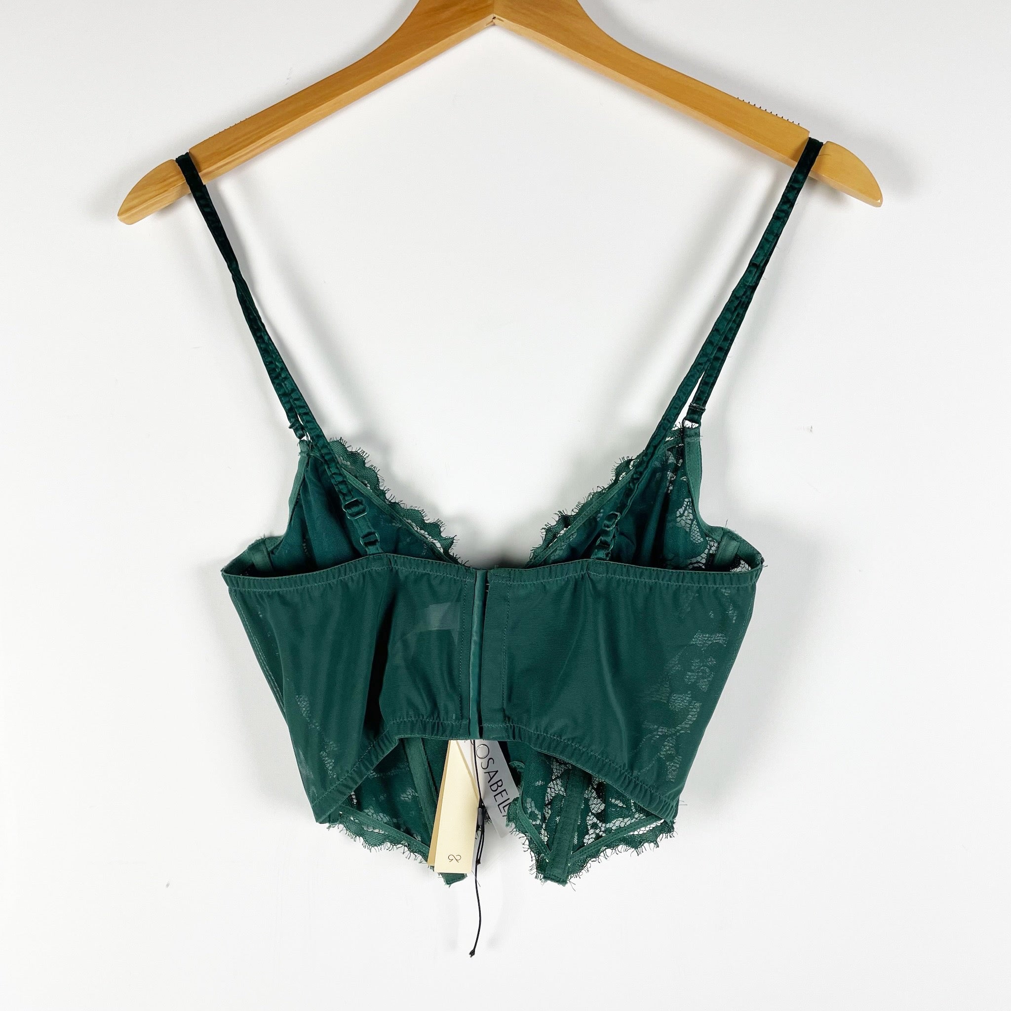 NEW Cosabella Magnolia Longline Allover Lace Underwire Lingerie Bra Congo Green