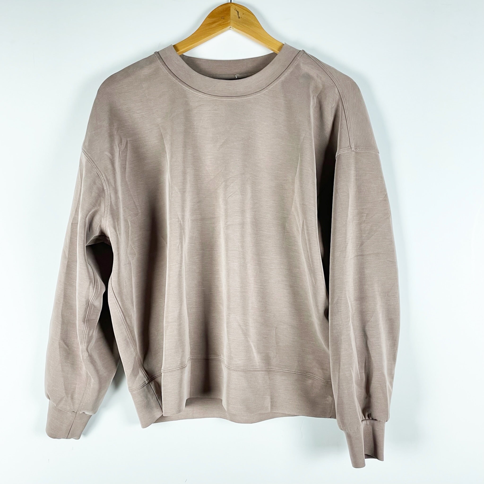 Lululemon Softstreme Perfectly Oversized Crewneck Pullover Sweater Taupetastic 6
