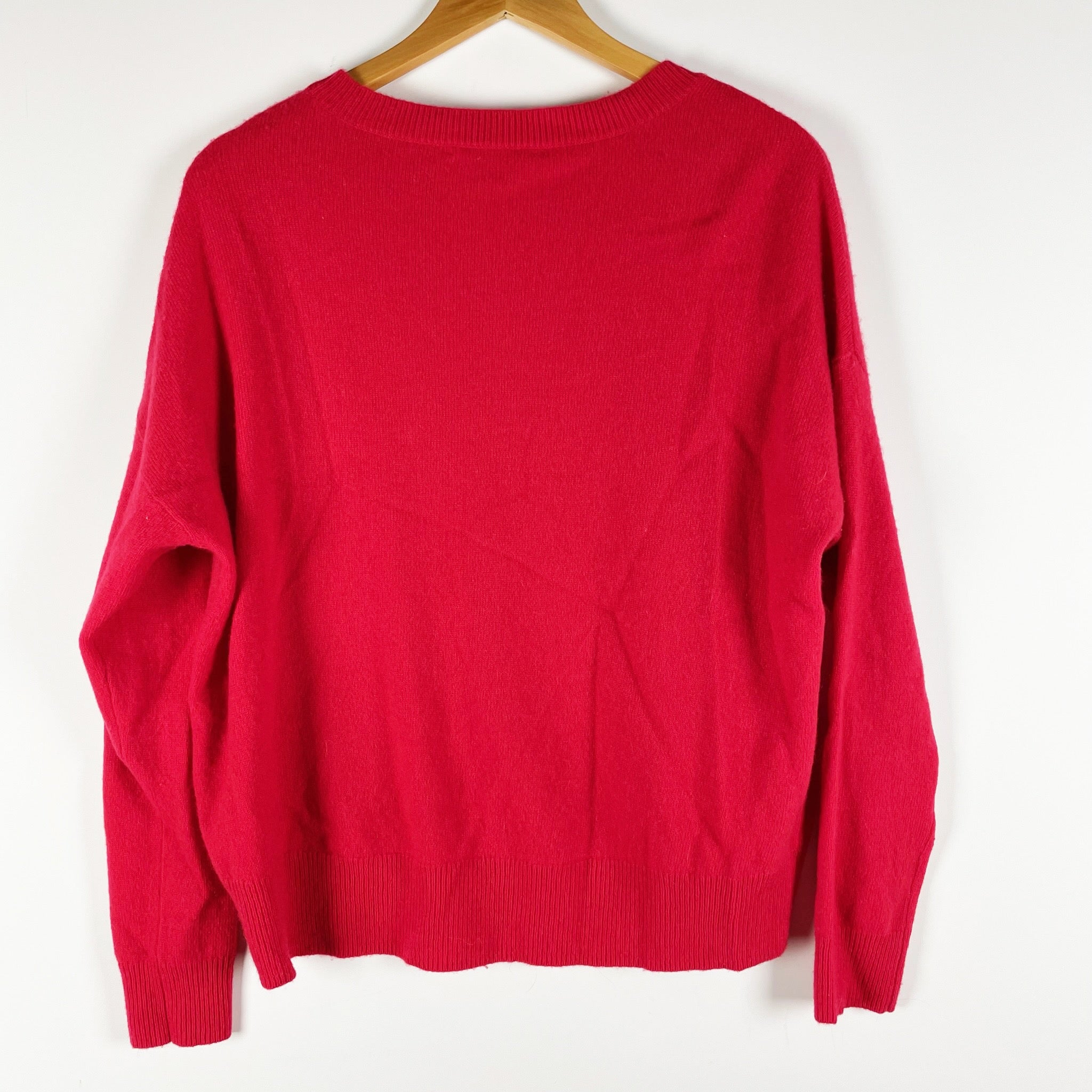 Alice And Olivia Women's Cashmere Stretch Knit Crew Neck Pullover Sweater Red XS