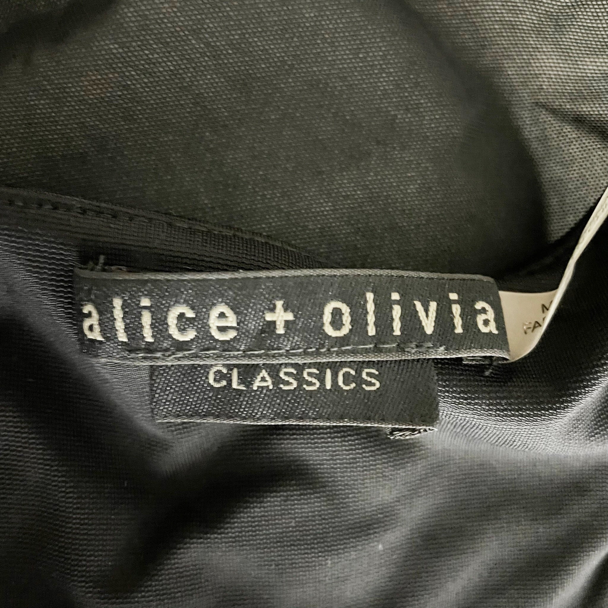 Alice And Olivia Classics Bandeau Sleeveless Mesh Mock Neck Bodysuit Black Small