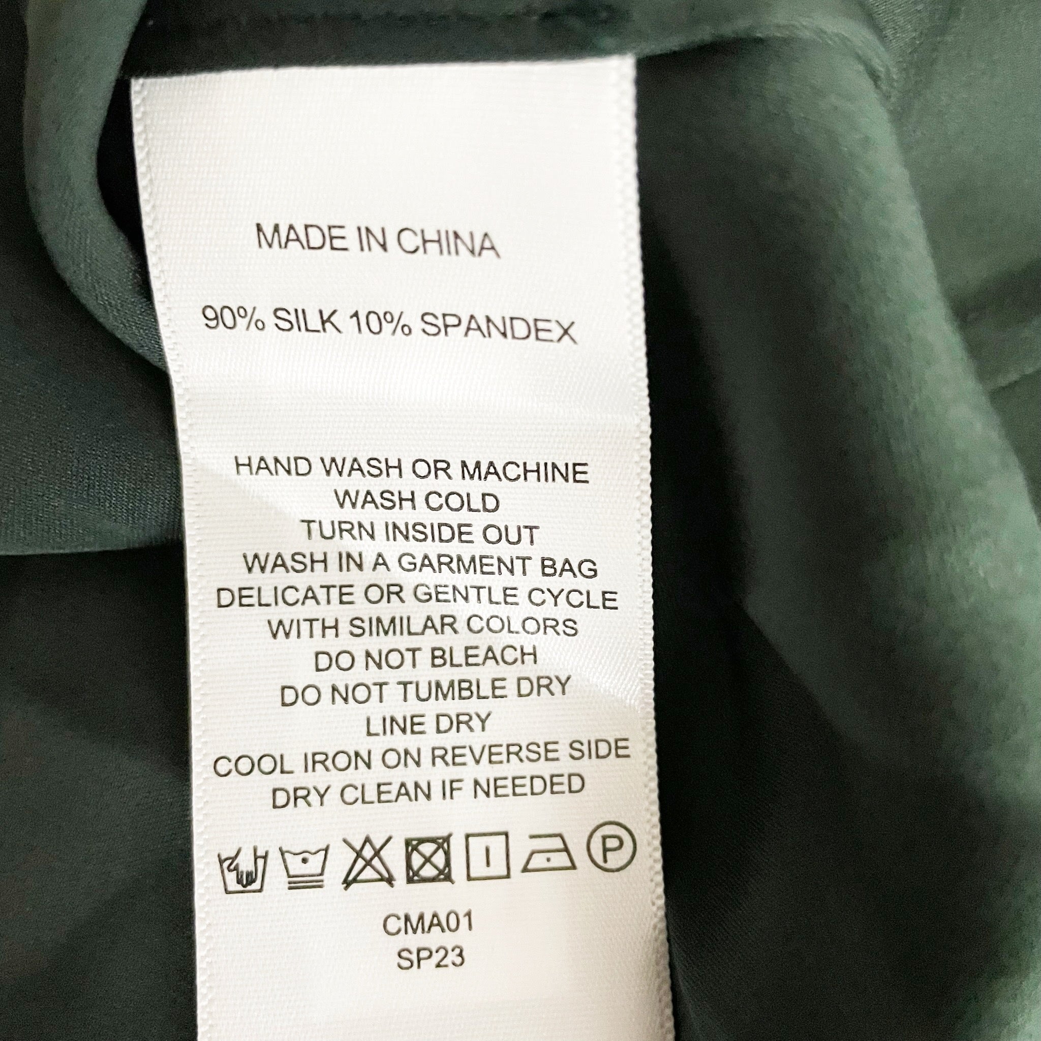 Quince Washable Stretch Silk Satin V Neck Cami Tank Top Forest Green XS