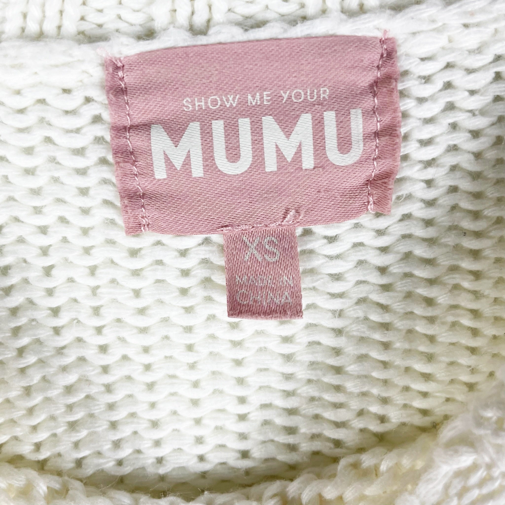 Show Me Your Mumu Sweetheart Cotton Blend Knit Crew Neck Pullover Sweater Pink