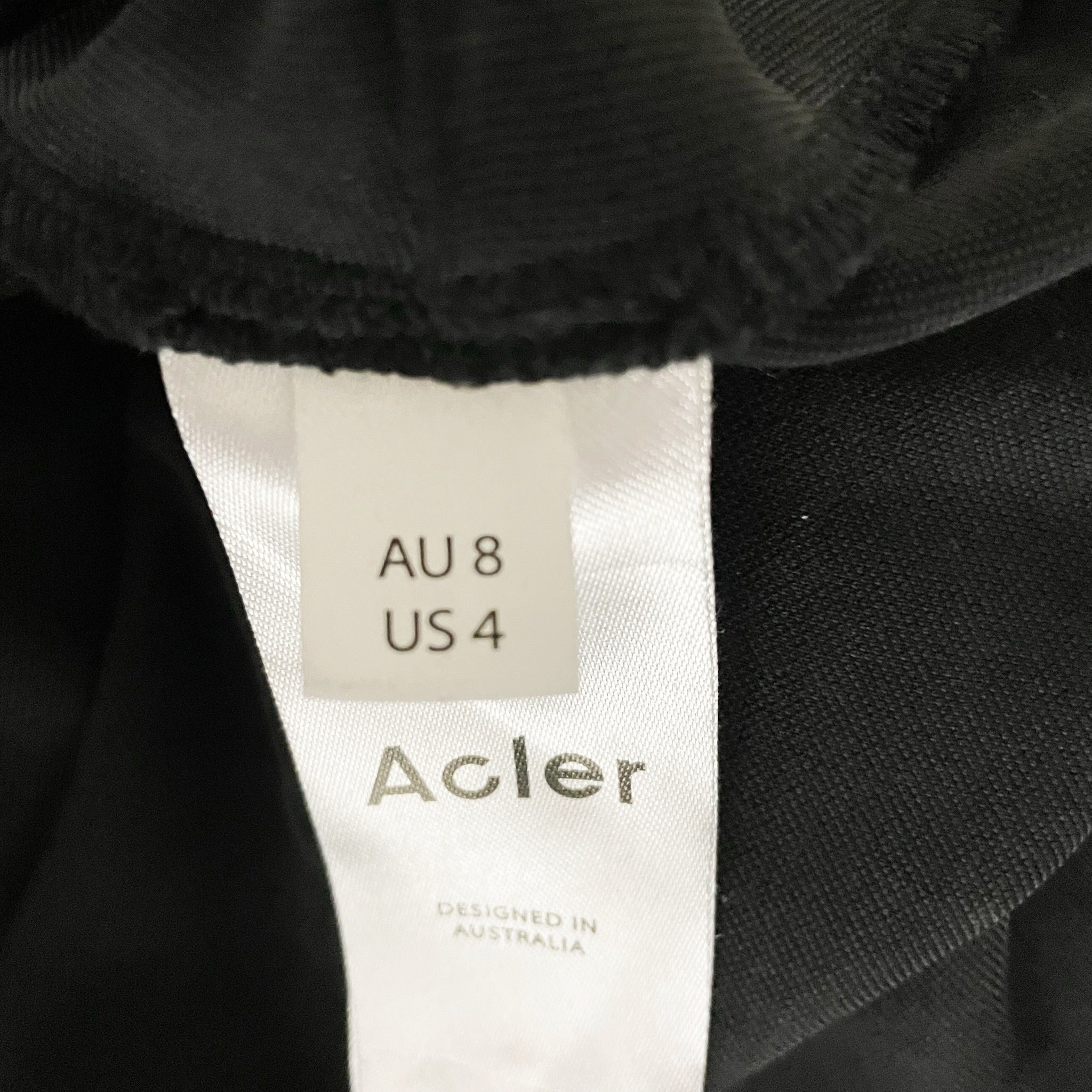 Acler Modal Blend Mock Neck Ruched Draped Long Sleeve Mini Dress Charcoal 4