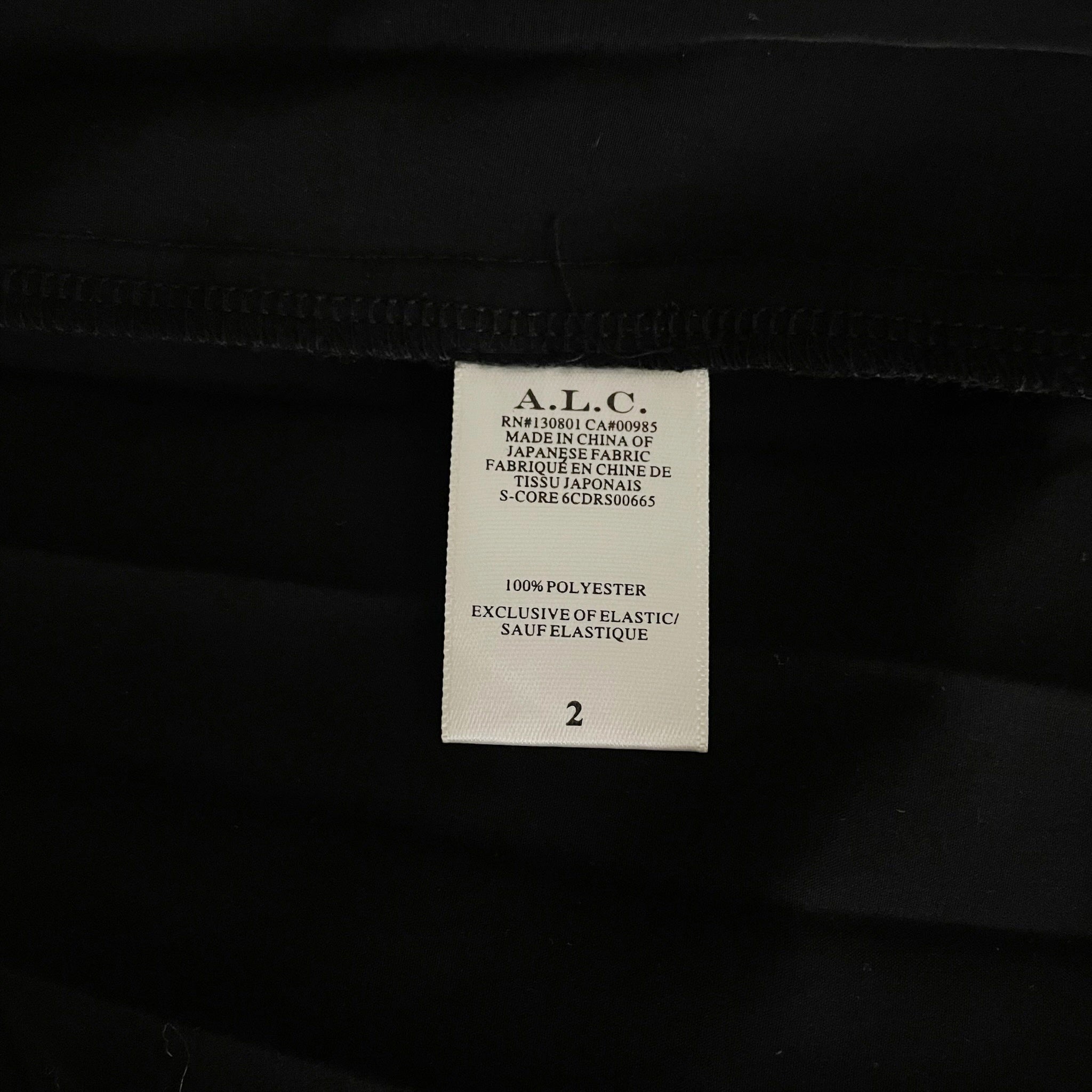 A.L.C. Renzo Matte Pleated High Neck Sleeveless Smock Waist Midi Dress Black 2