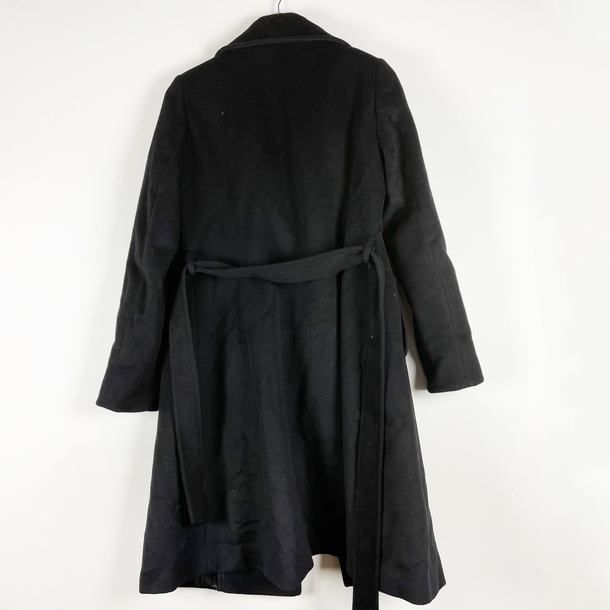 LAUREN Ralph Lauren Women's Wool Cashmere Felt Blend Pea Coat Jacket Black 4