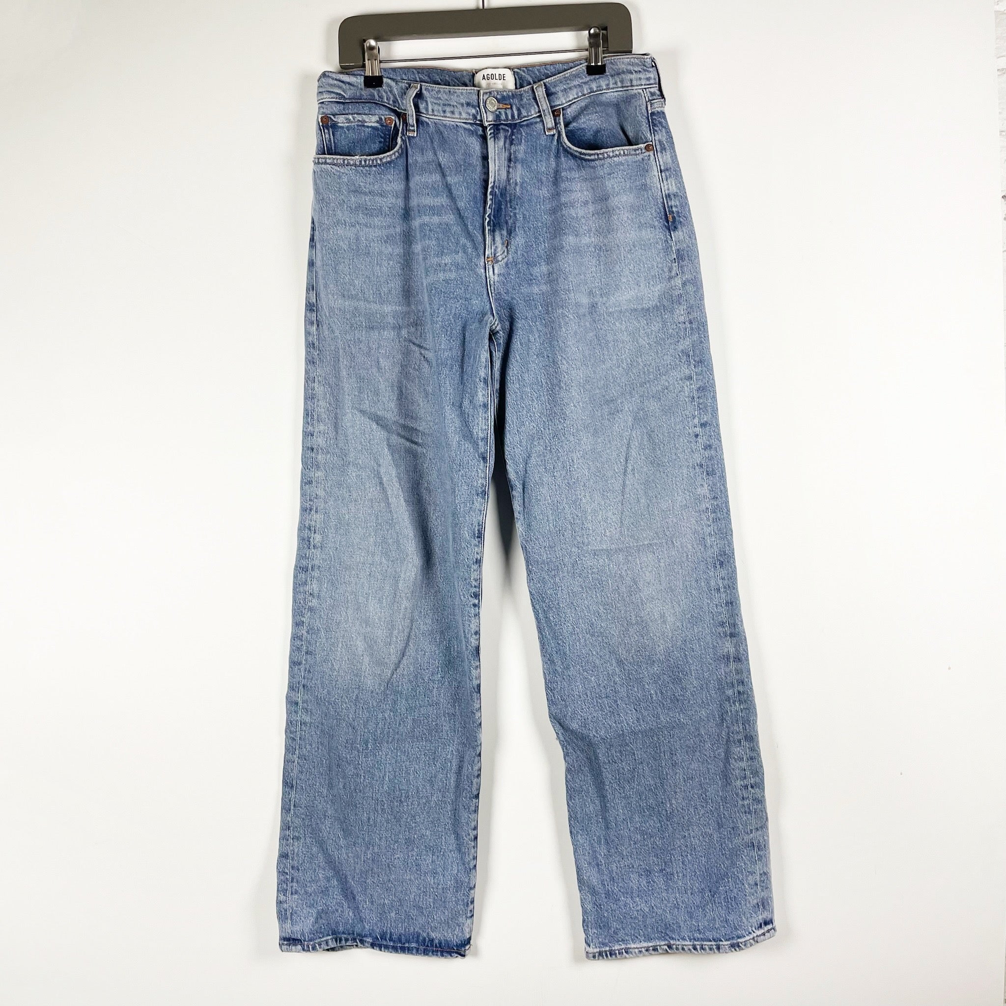 Agolde Denim Women's Harper Straight Leg Cotton Stretch Mid Rise Jeans Flash 29