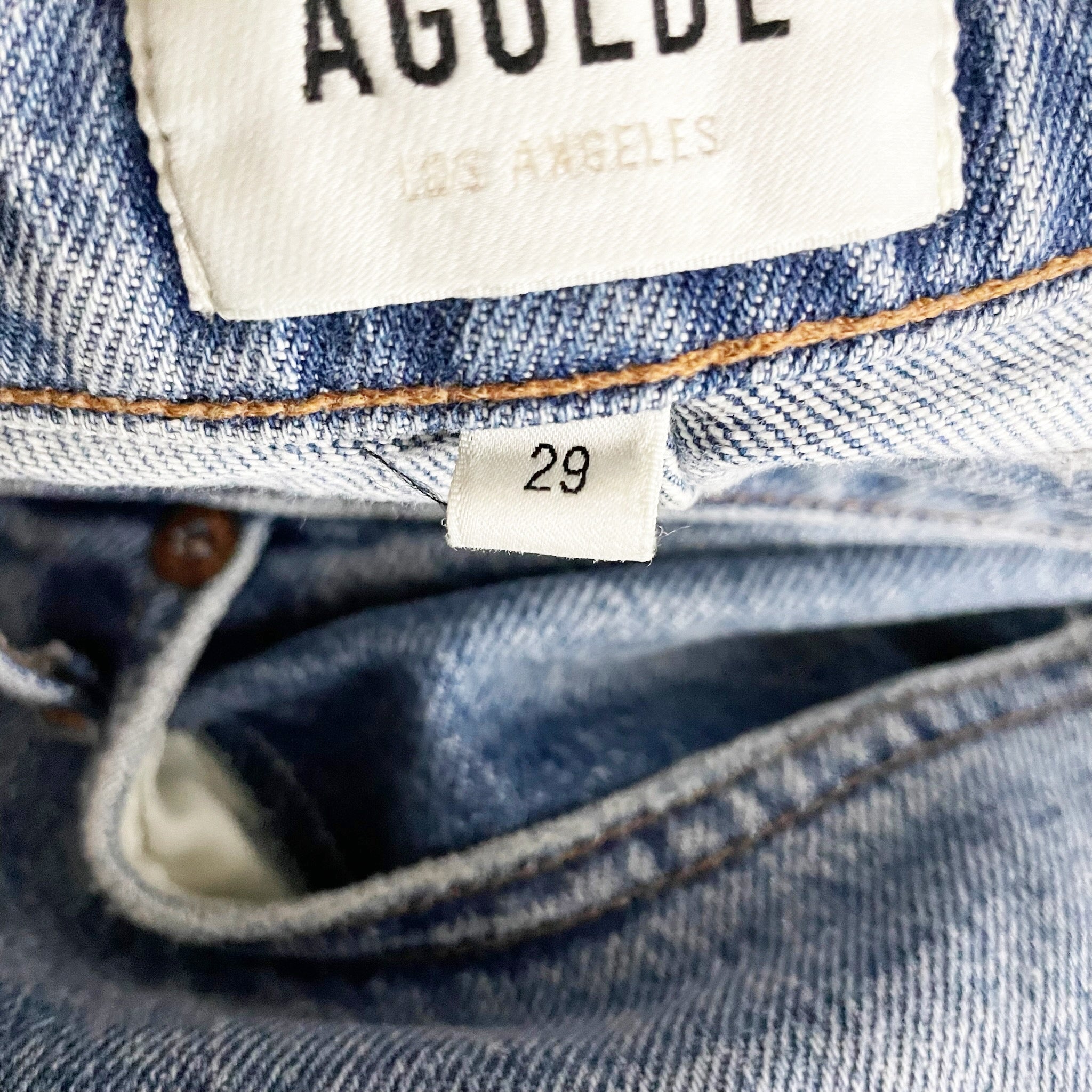 Agolde Denim Women's Harper Straight Leg Cotton Stretch Mid Rise Jeans Flash 29