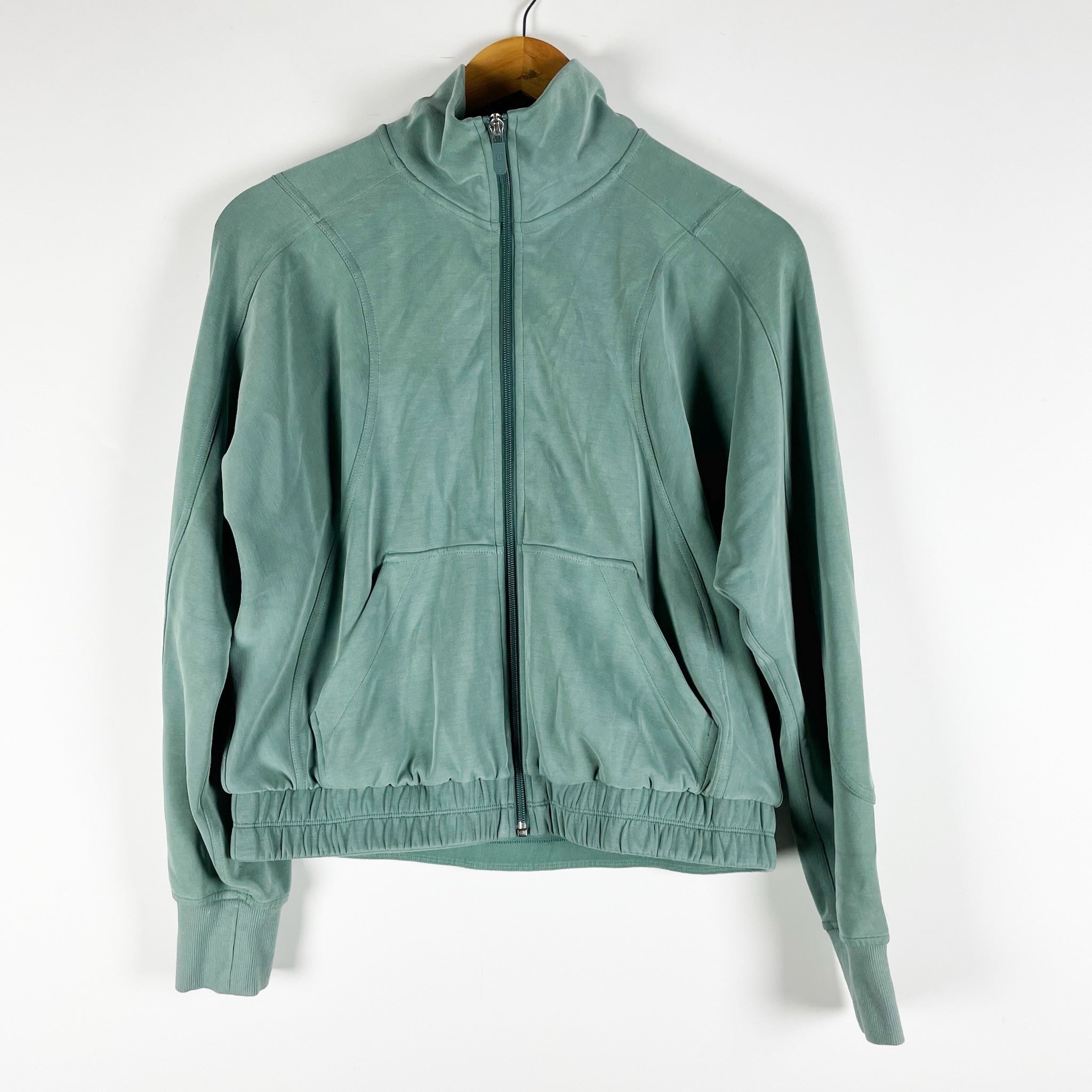 Lululemon Women's Brushed Softstreme Funnel-Neck Zip Up Jacket Medium Forest 6