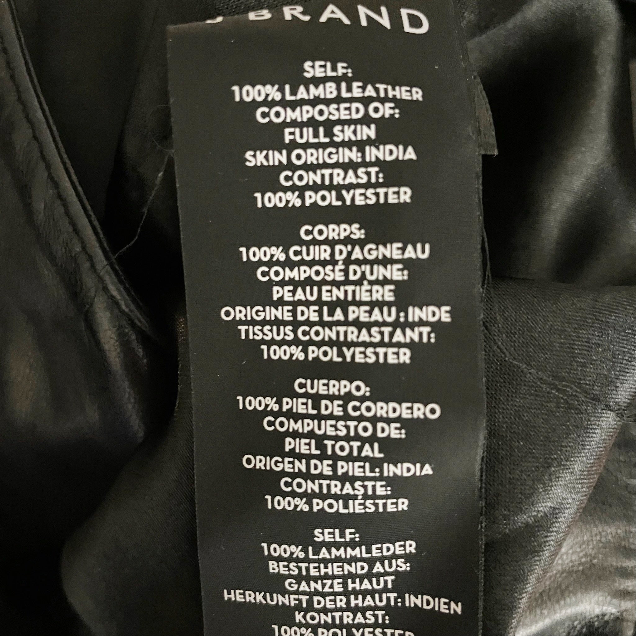 J Brand Women's Letty Genuine Lamb Leather Full Zip Moto Jacket Black Small