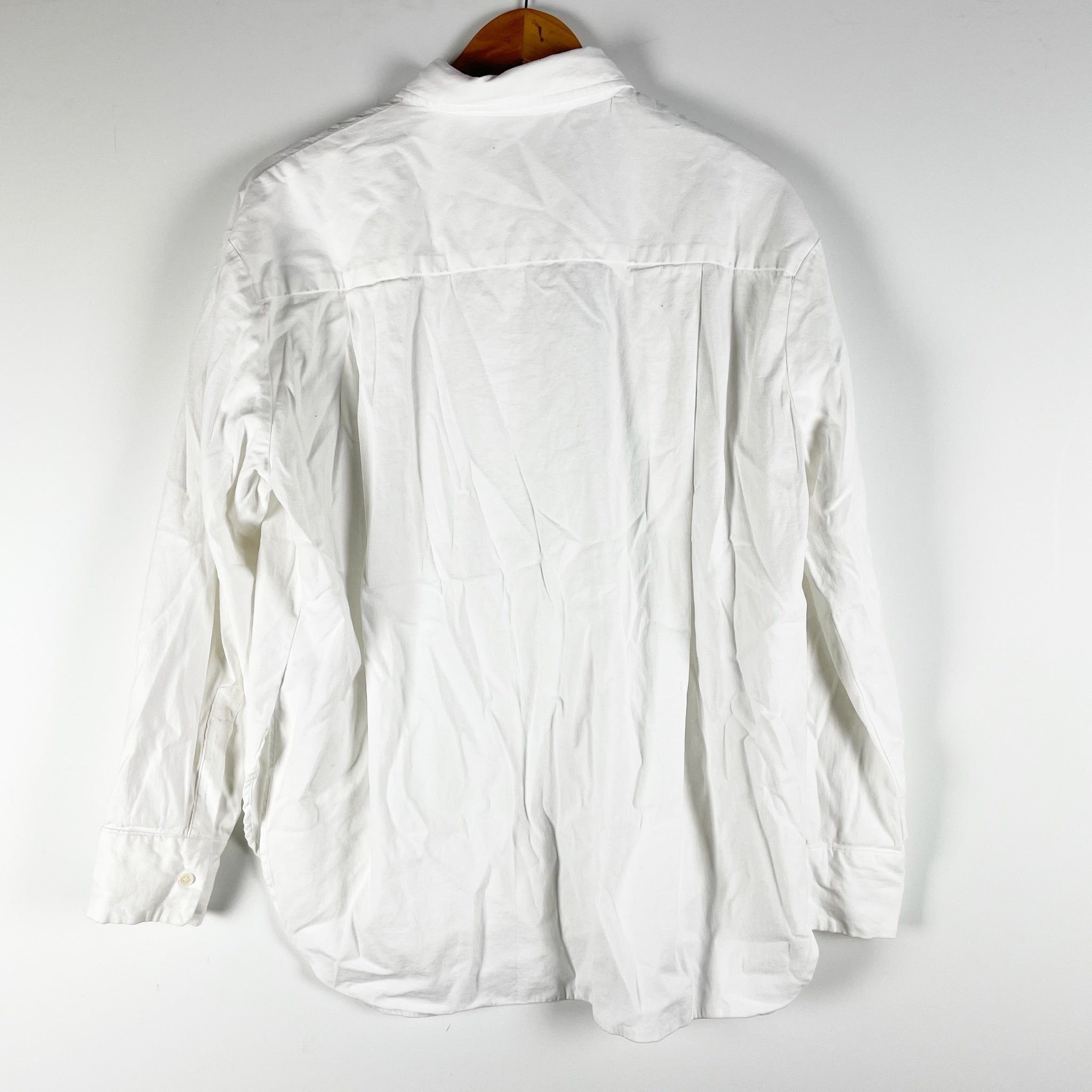 Reformation Women's Organic Cotton Collared Long Sleeve Button Down Shirt White