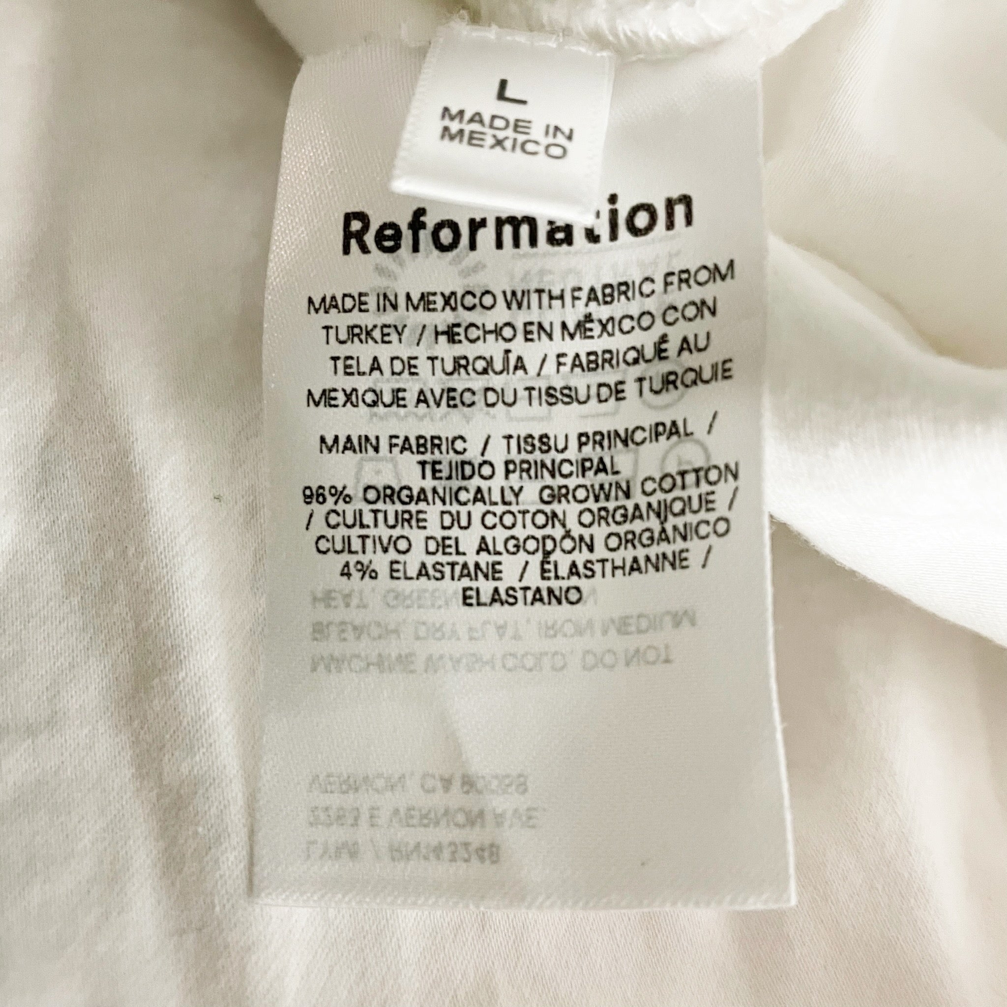 Reformation Women's Organic Cotton Collared Long Sleeve Button Down Shirt White