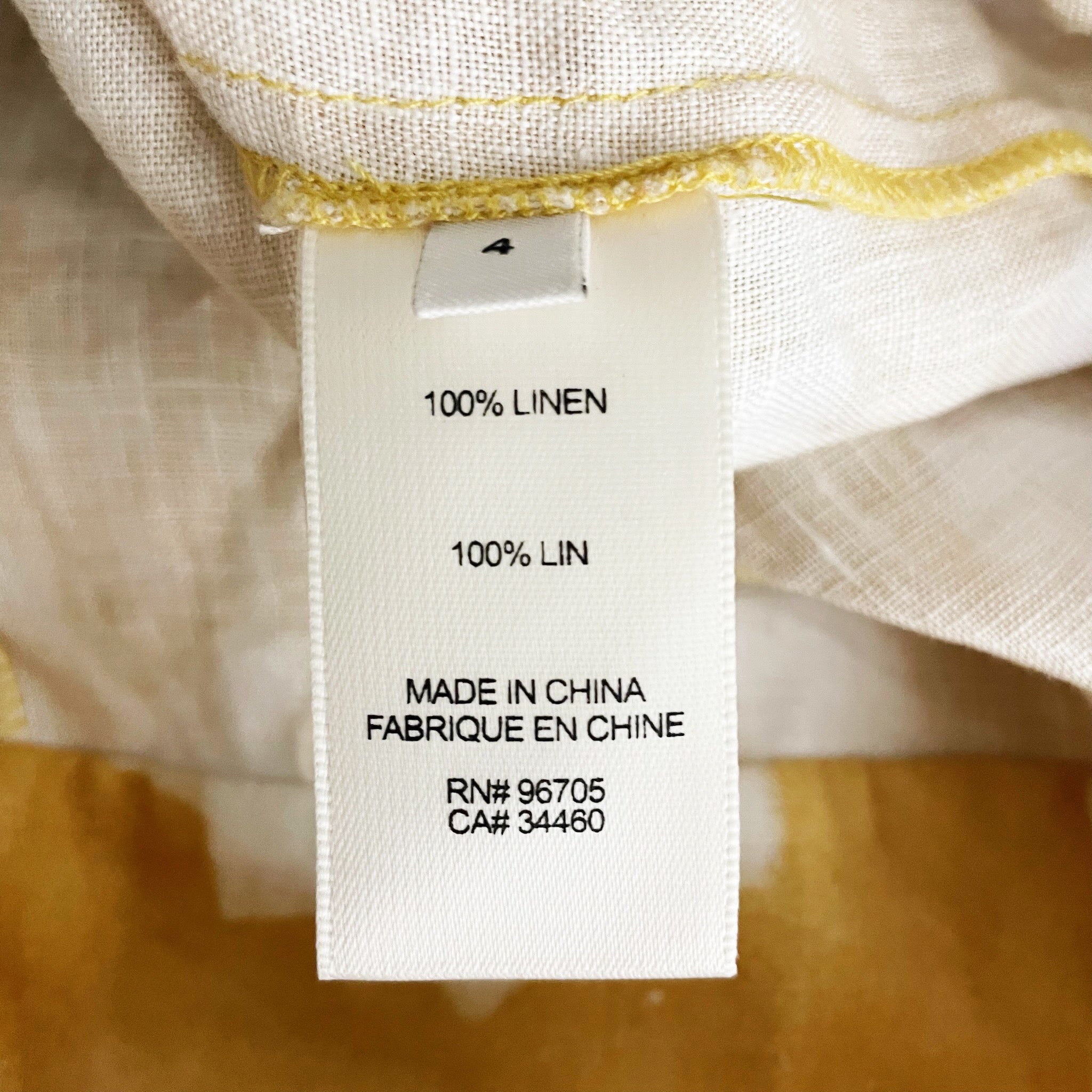 Rebecca Taylor Paper Fleur Button Front Linen Tank Top In Yellow Ginger Combo 4