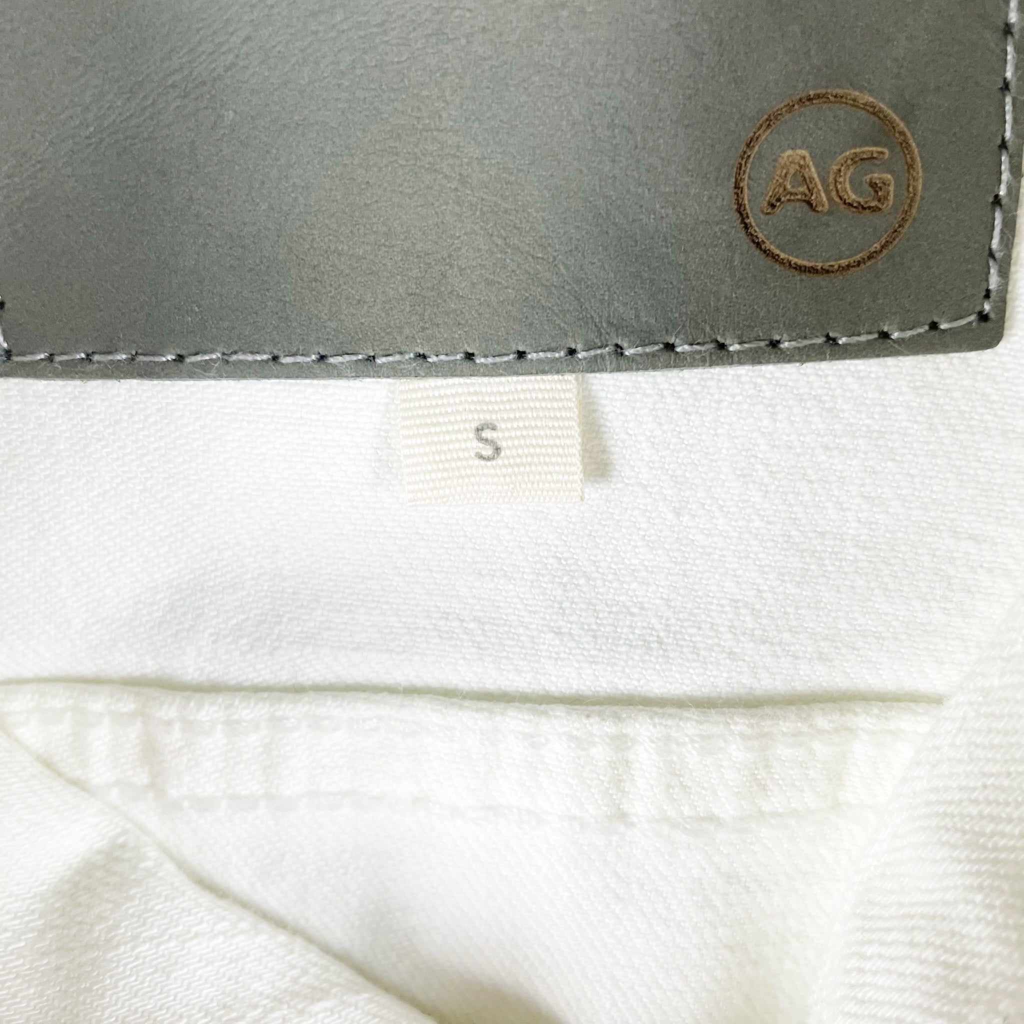 AG Adriano Goldschmied Cotton Stretch Button Front Denim Jean Jacket White Small