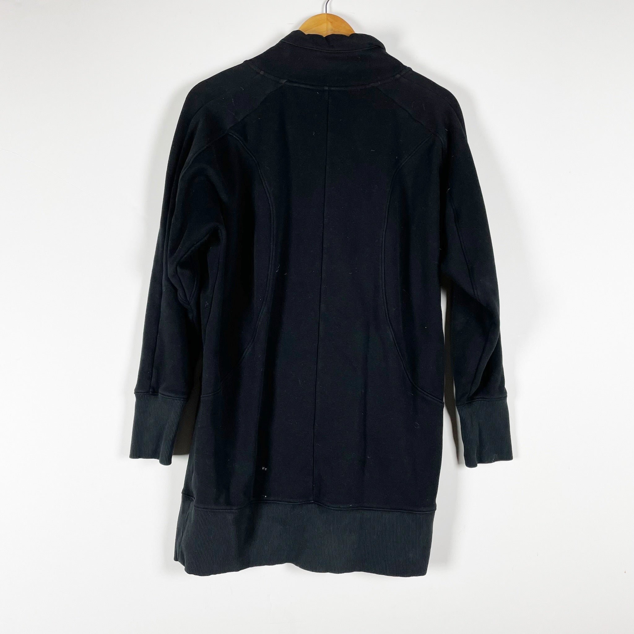 Athleta Women's Cozy Karma 1/4 Zip Pullover Mini Athletic Athleisure Dress Black