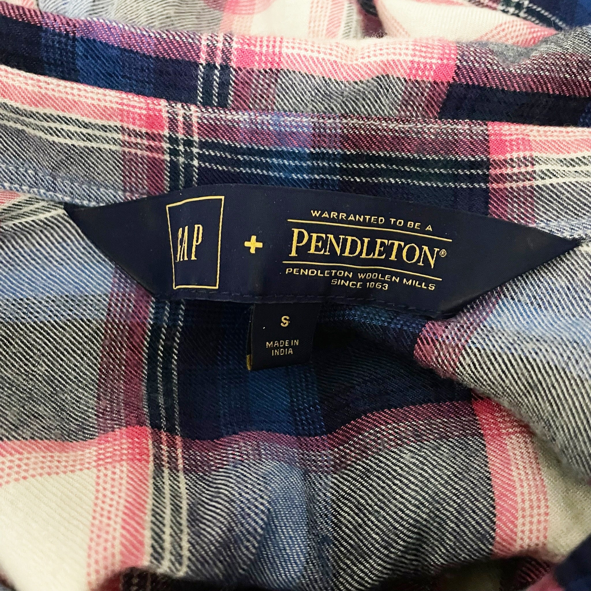 Gap x Pendleton Collared Button Front Long Sleeve Lightweight Flannel Blouse S