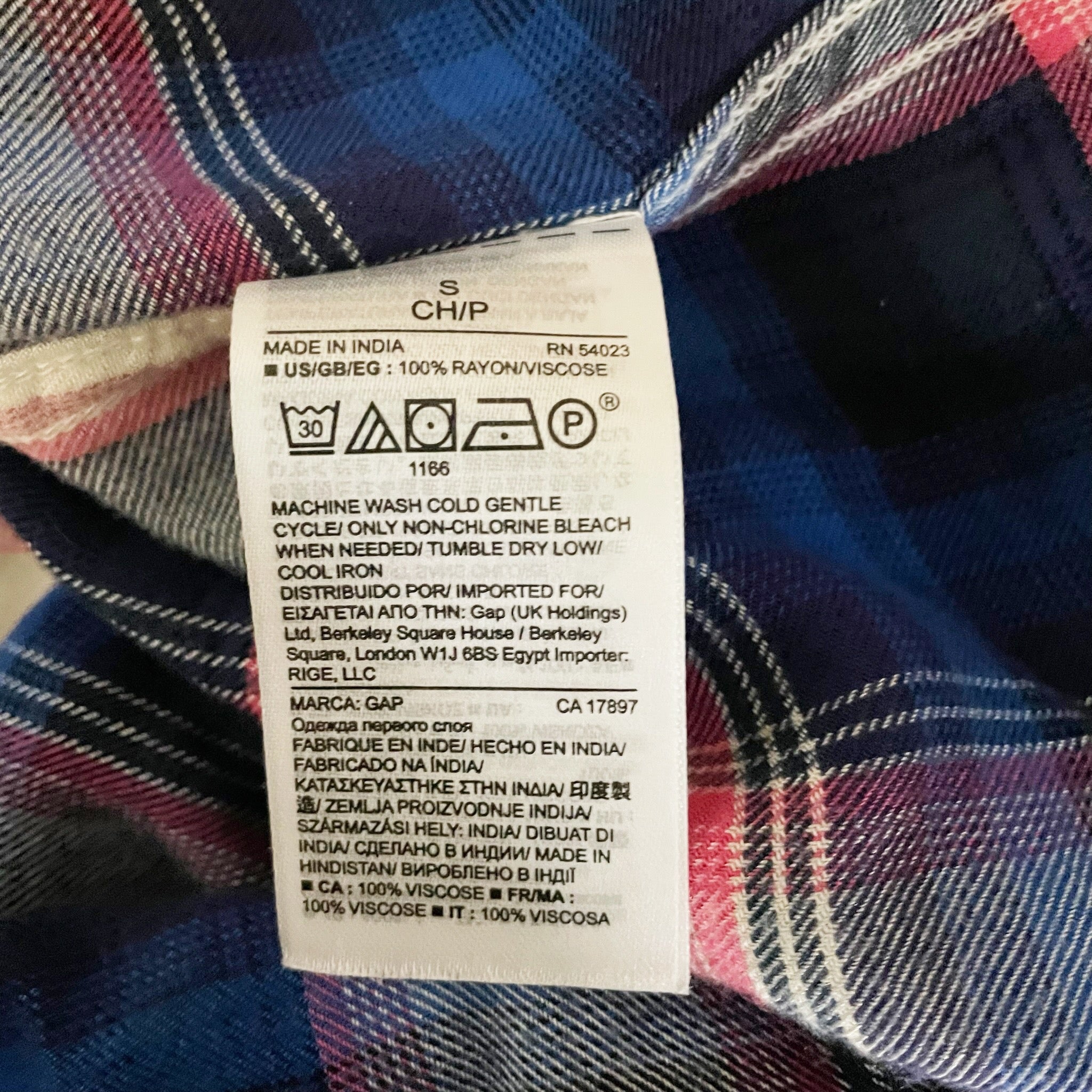 Gap x Pendleton Collared Button Front Long Sleeve Lightweight Flannel Blouse S