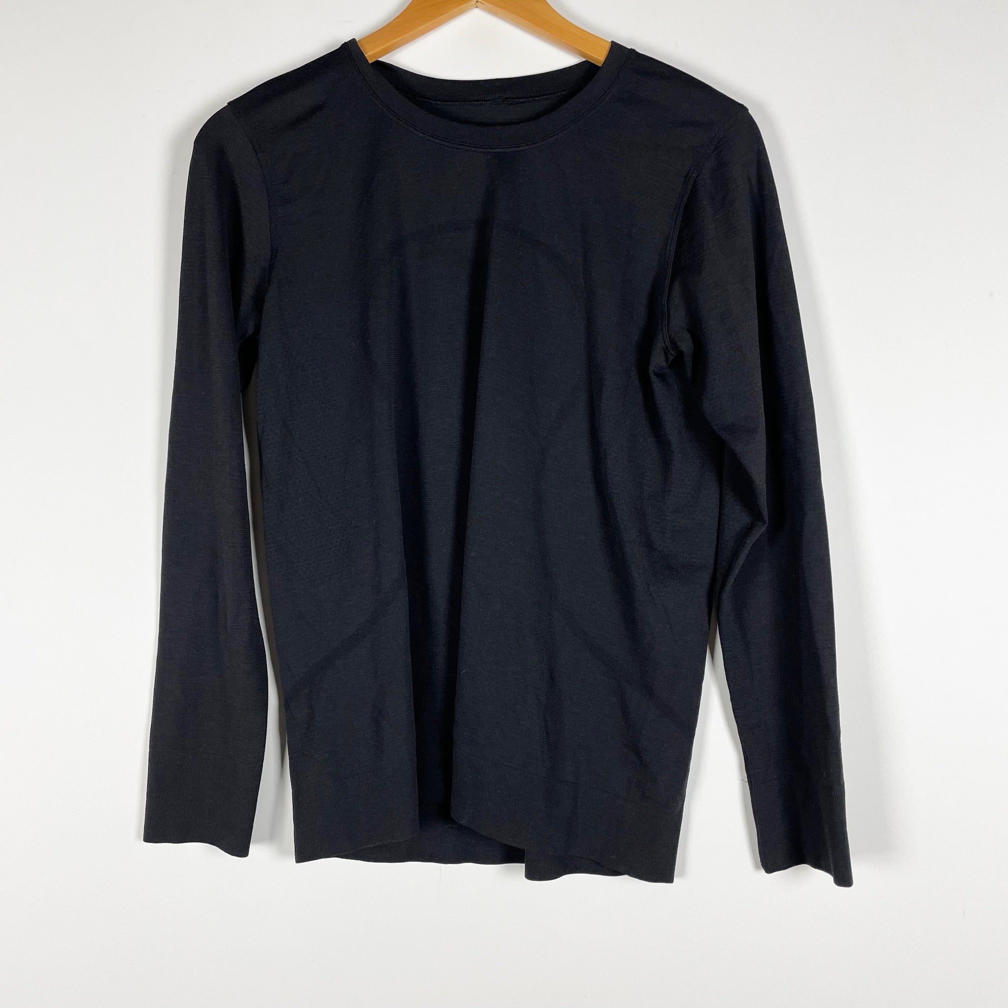 Lululemon Women's Run Swiftly Tech Crew Neck Long Sleeve Tee Shirt Black 10