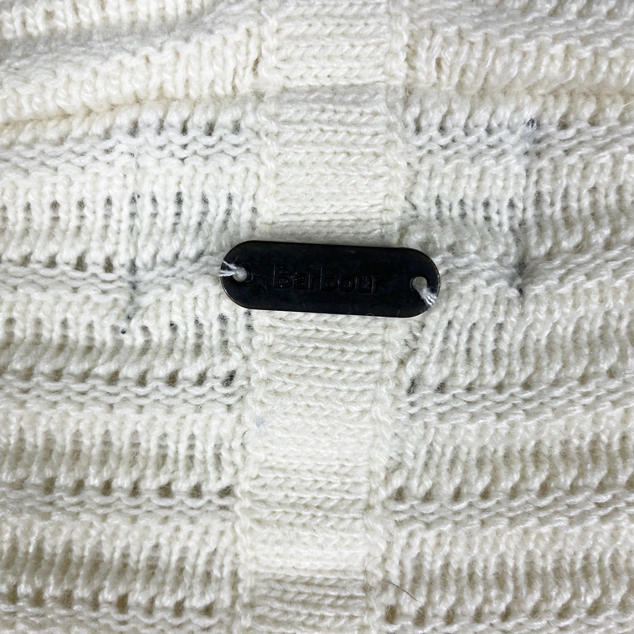 Barbour Linton Knit Wool Cashmere Blend Mock Neck Pullover Sweater Ivory 6