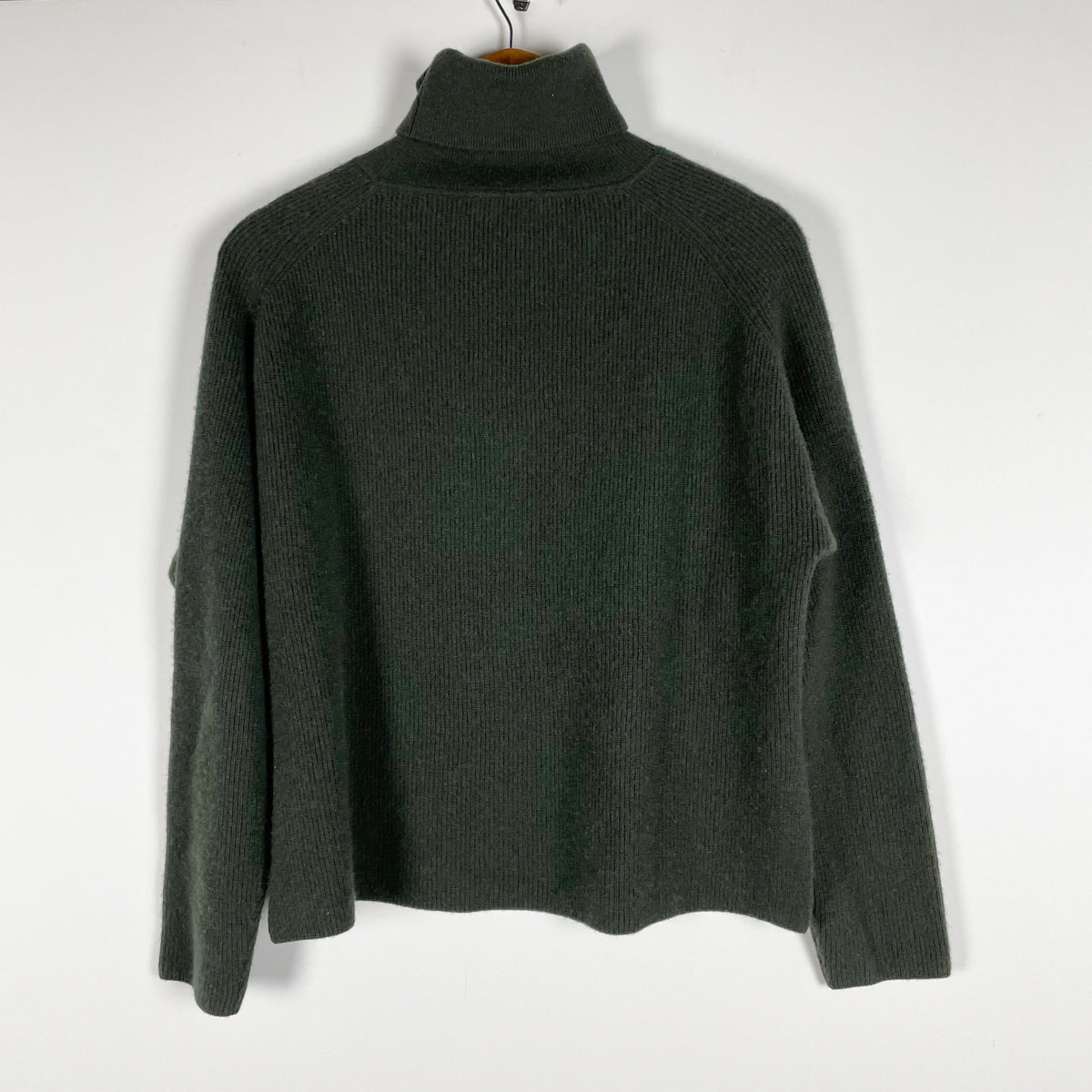 MM Lafleur Cashmere Knit Turtleneck Pullover Sweater Green Small