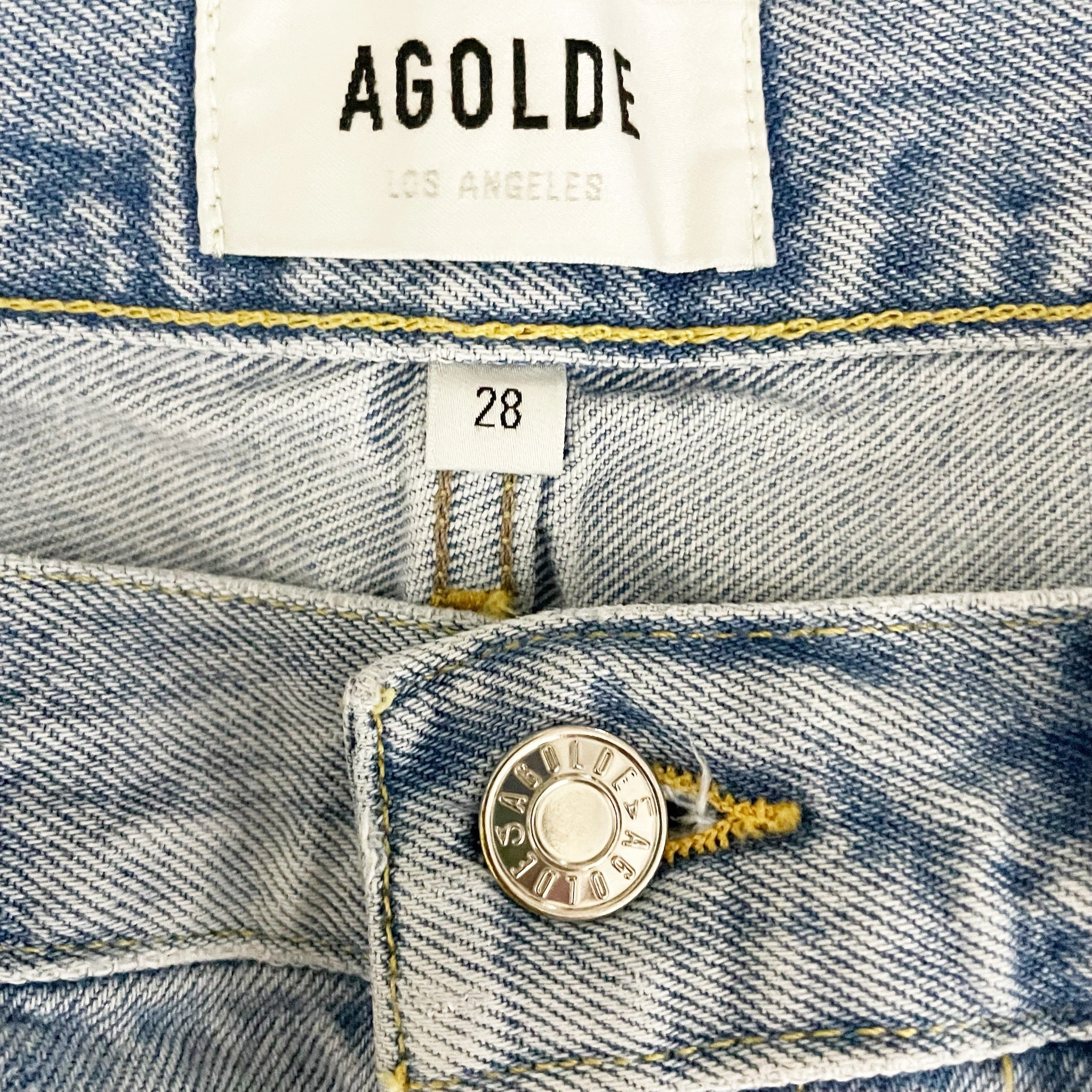 Agolde Women's Parer Cotton High Rise Distressed Mini Denim Jeans 28