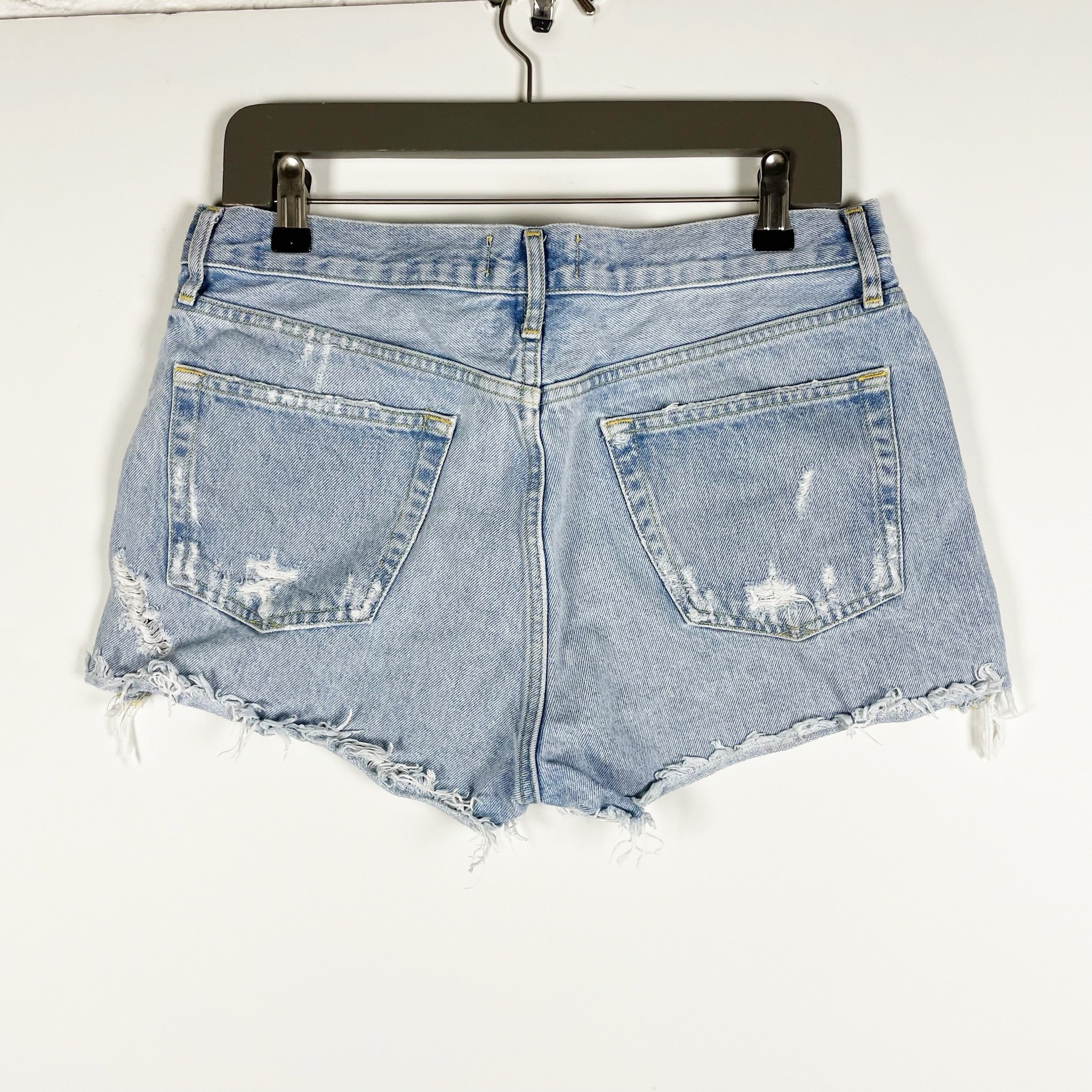 Agolde Women's Parer Cotton High Rise Distressed Mini Denim Jeans 28