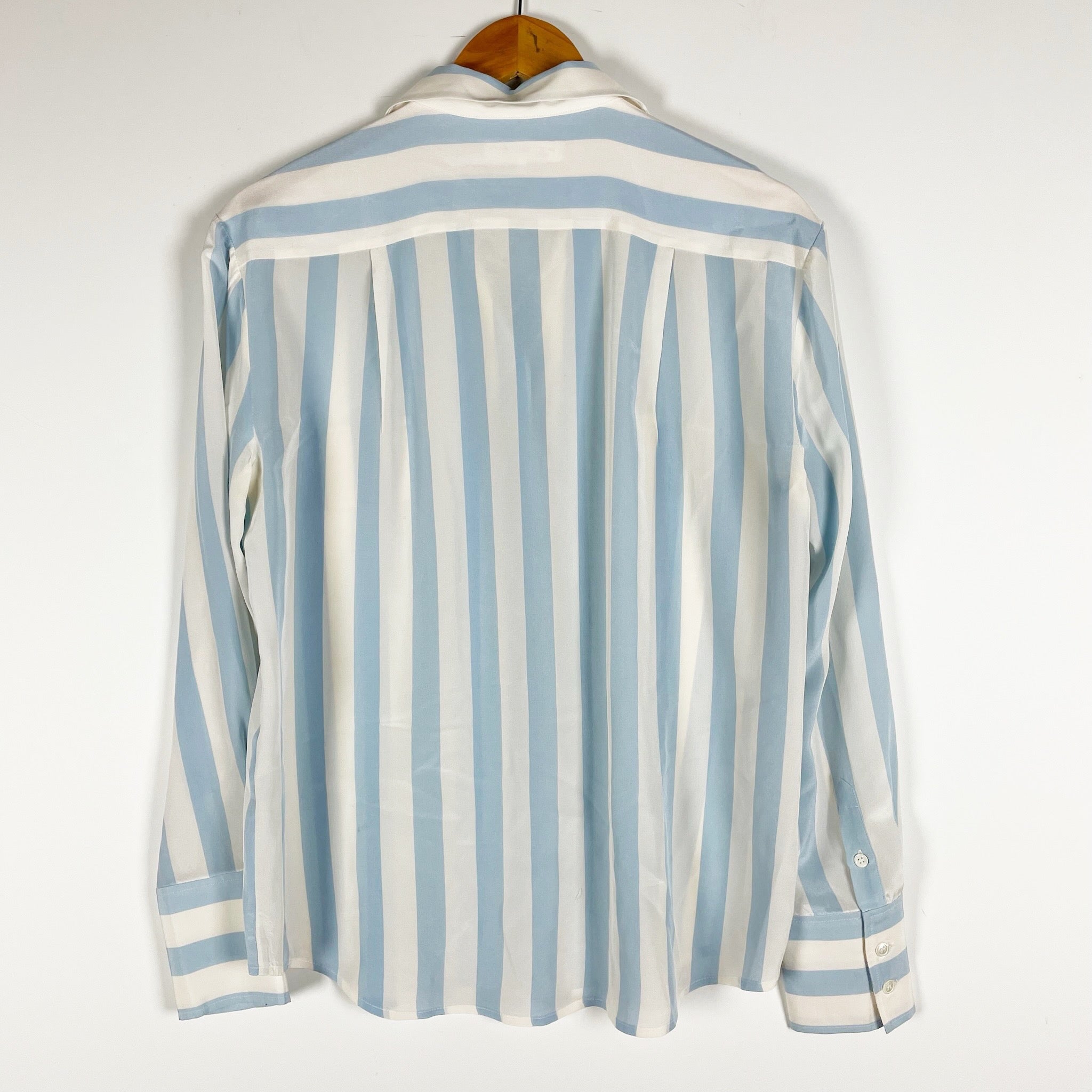 Frame Women's Silk Chiffon Collared Button Down Long Sleeve Blouse Shirt Top S
