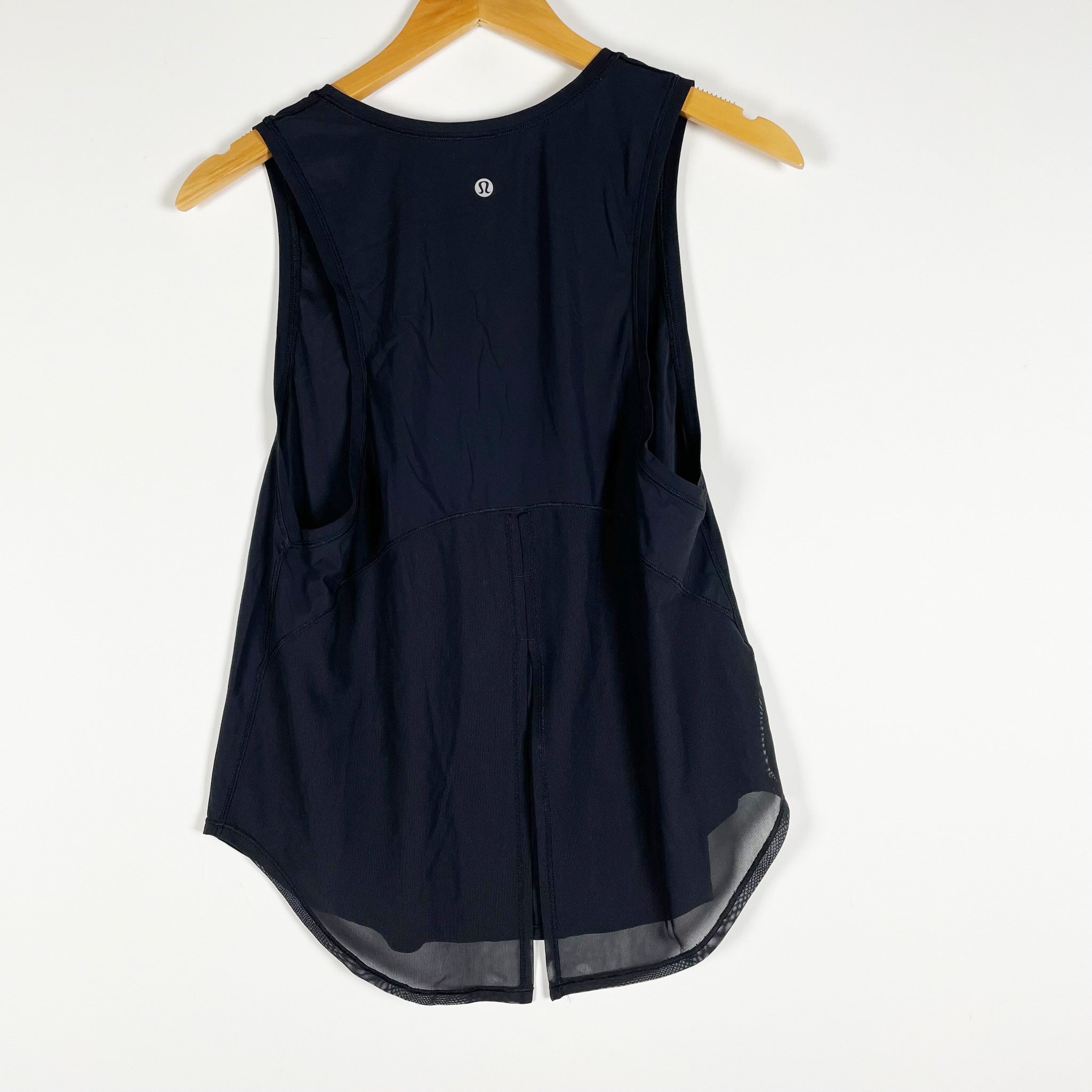 Lululemon Women's Ace Sheer Mesh Tie Back Athletic Tank Top Black Medium